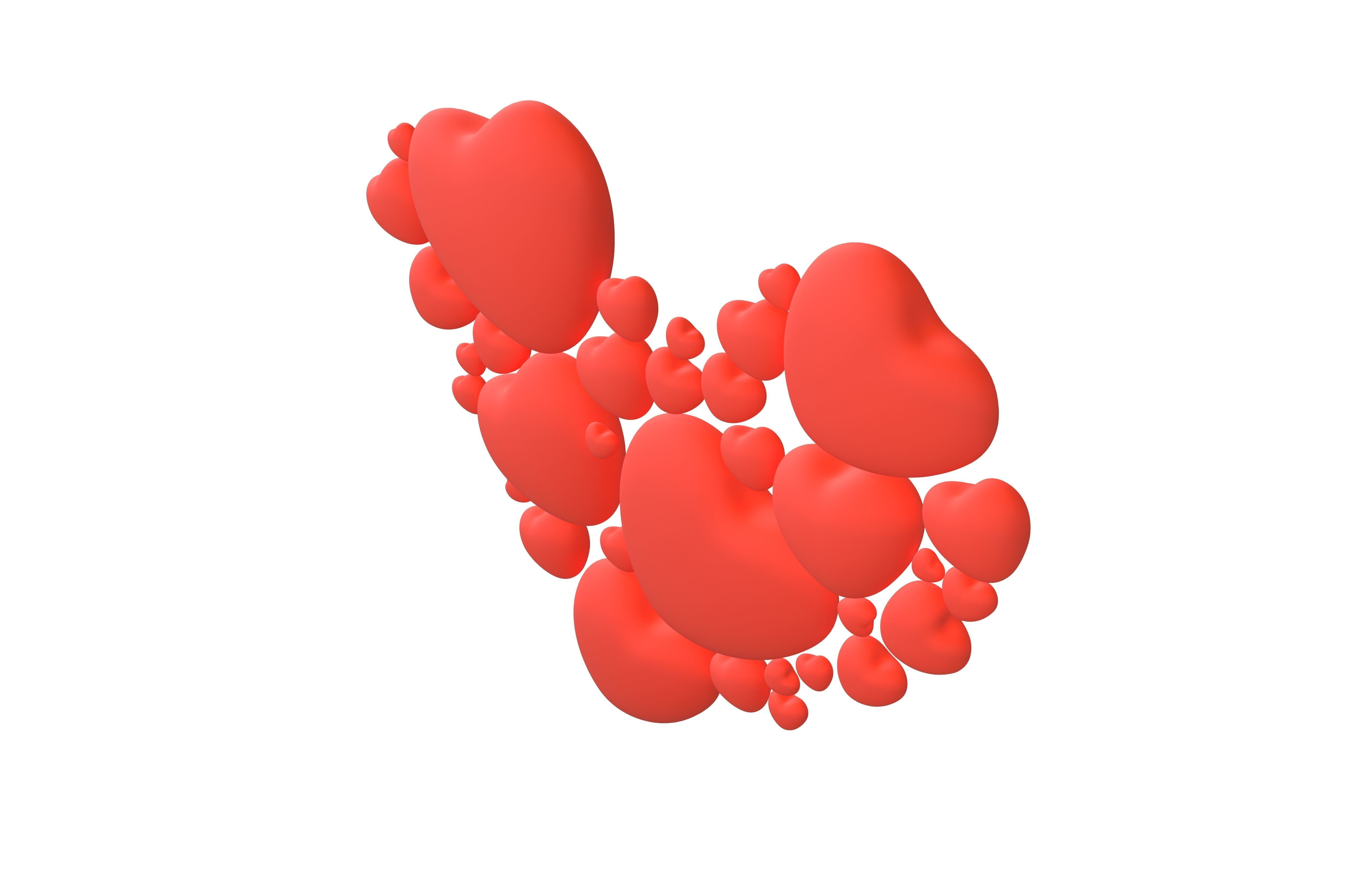 Combination Design Heart Icon v1 002 3D model_3