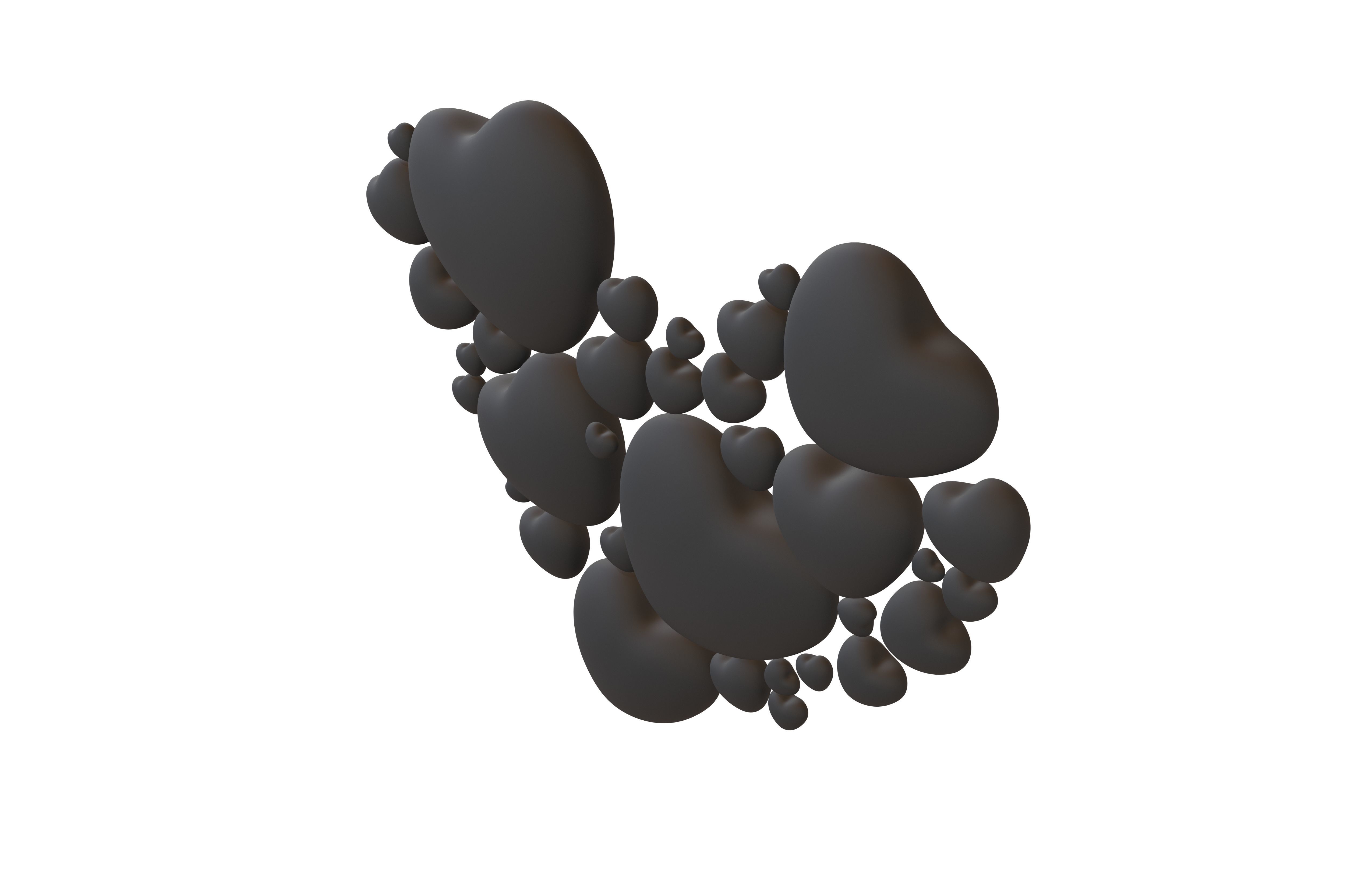 Combination Design Heart Icon v1 003 3D model_2