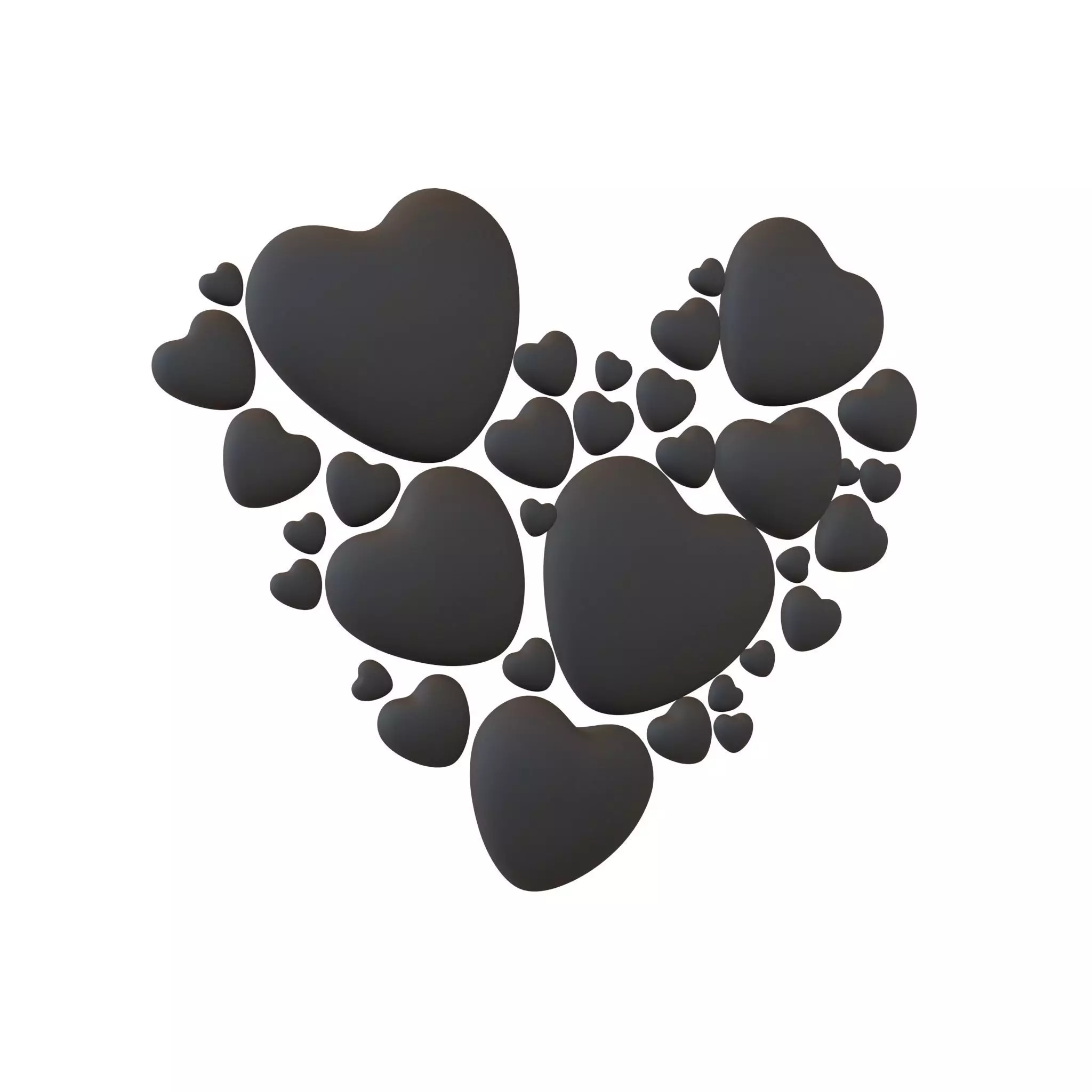 Combination Design Heart Icon v1 003 3D model_0