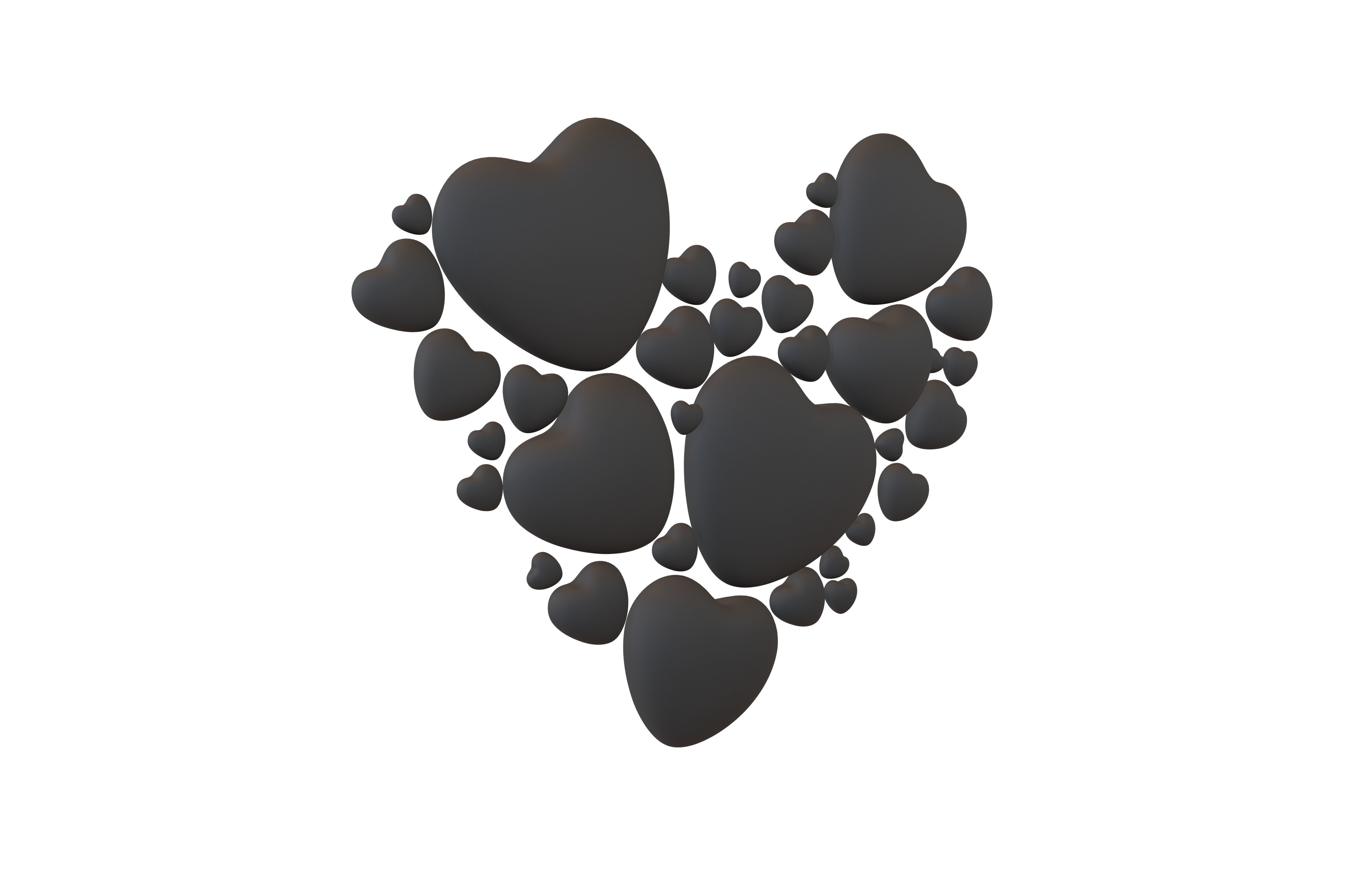 Combination Design Heart Icon v1 003 3D model_1
