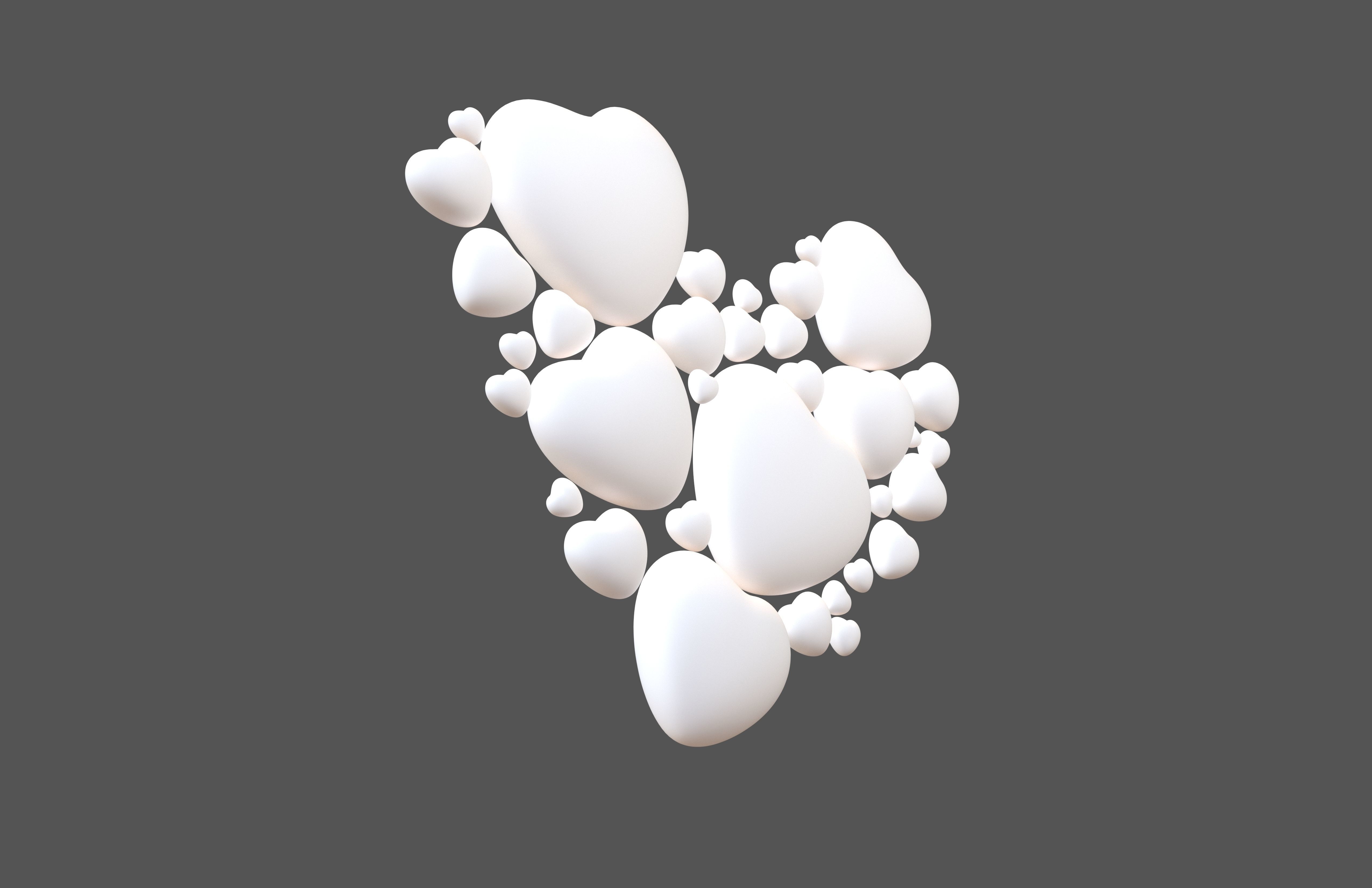 Combination Design Heart Icon v1 004 3D model_3