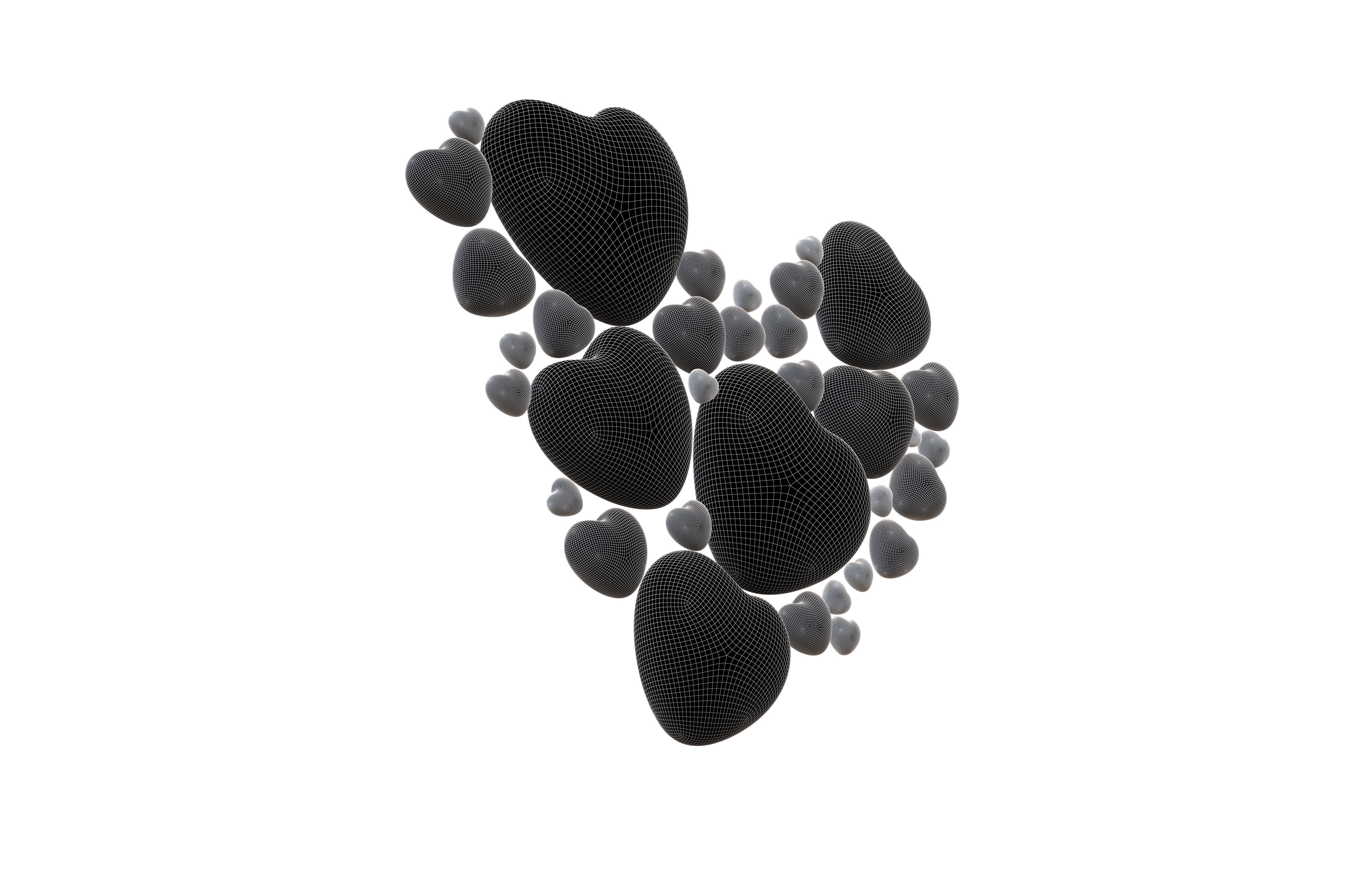 Combination Design Heart Icon v1 004 3D model_7