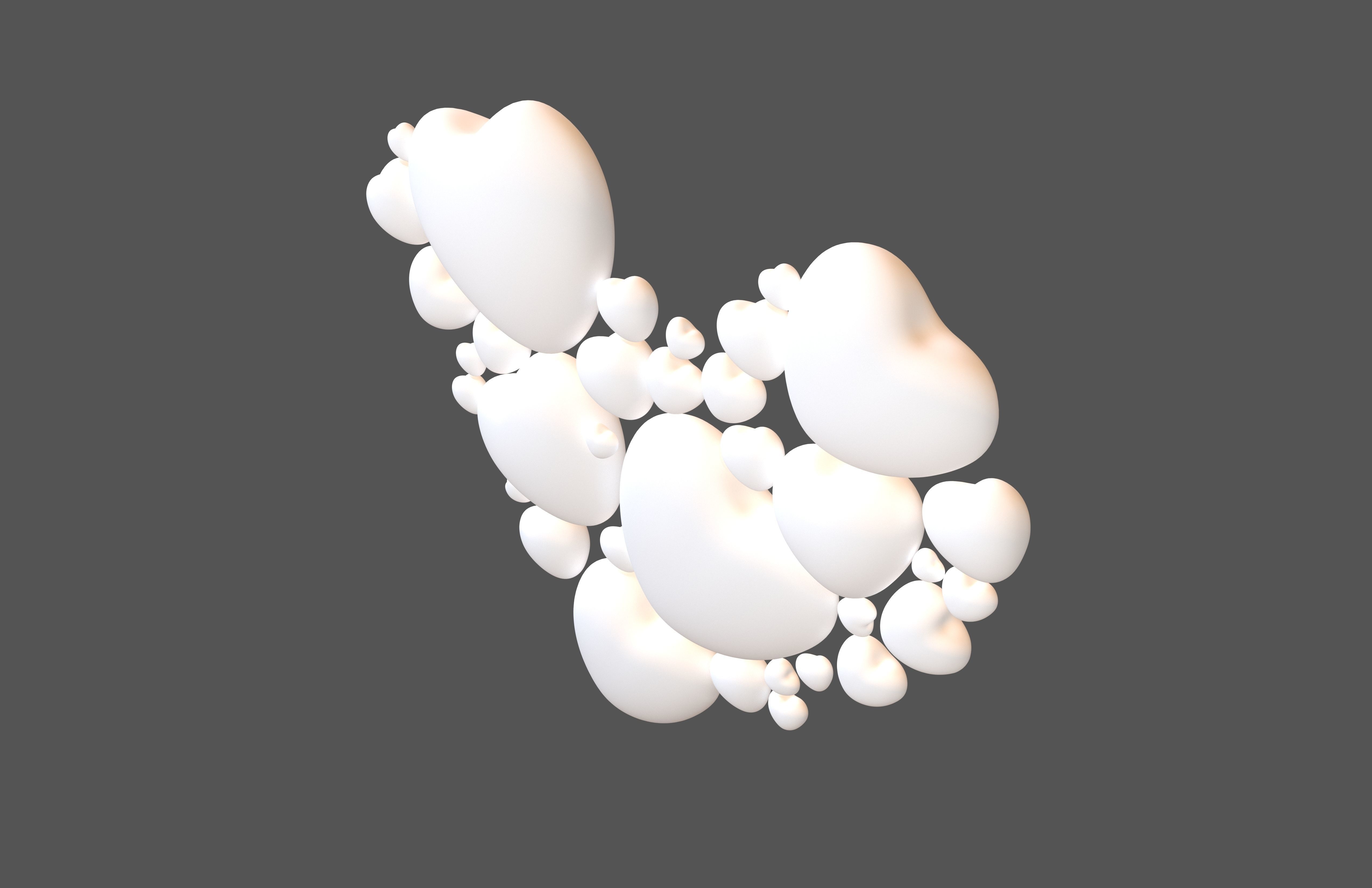 Combination Design Heart Icon v1 004 3D model_2