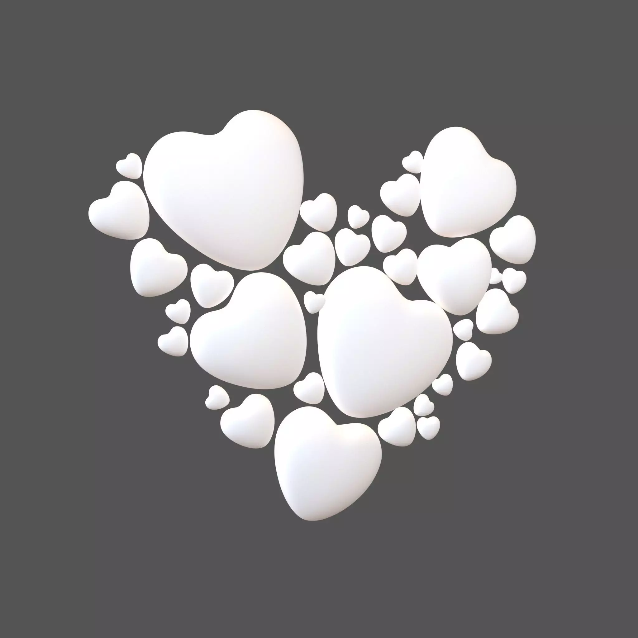 Combination Design Heart Icon v1 004 3D model_0