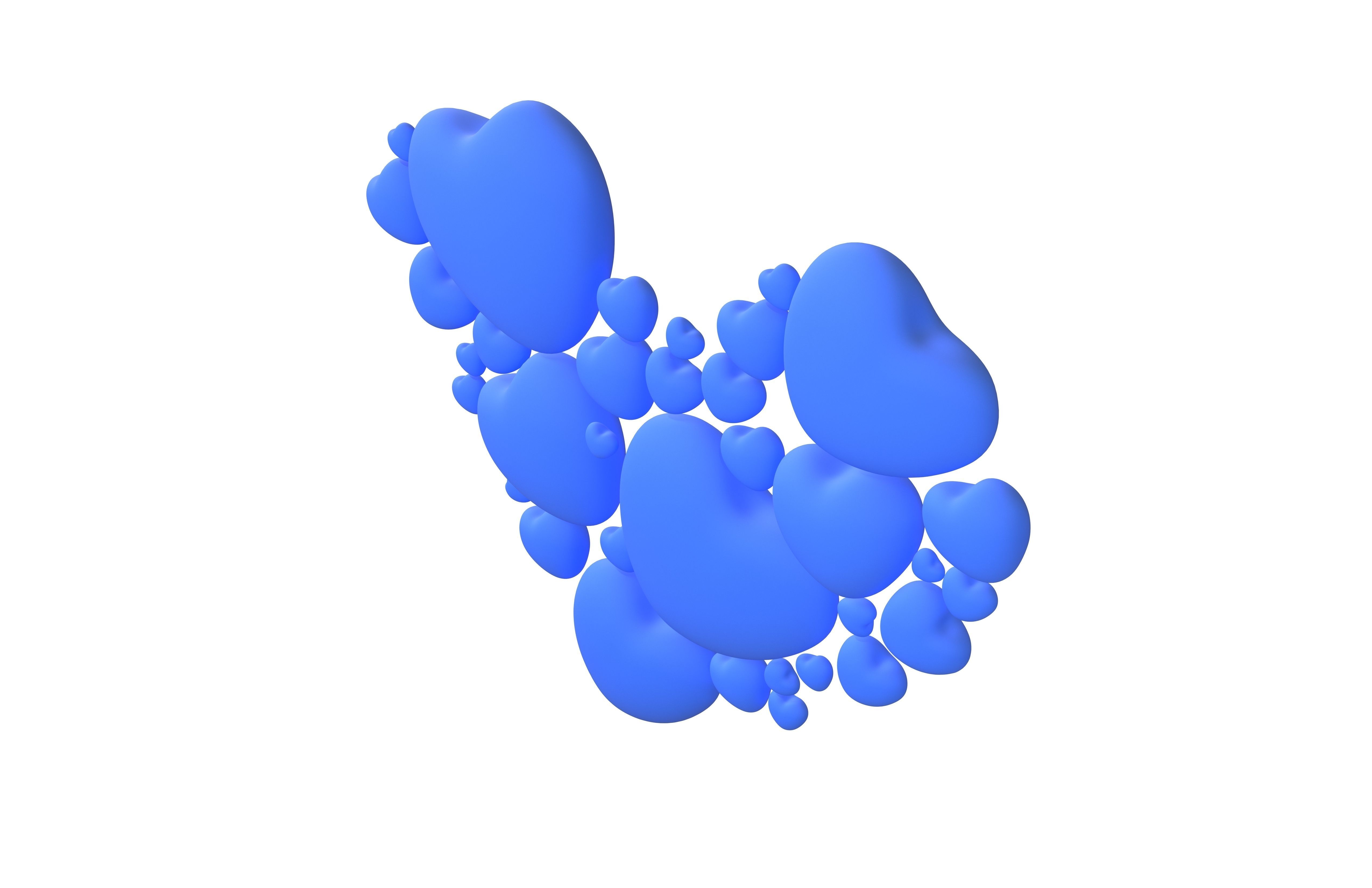 Combination Design Heart Icon v1 005 3D model_2