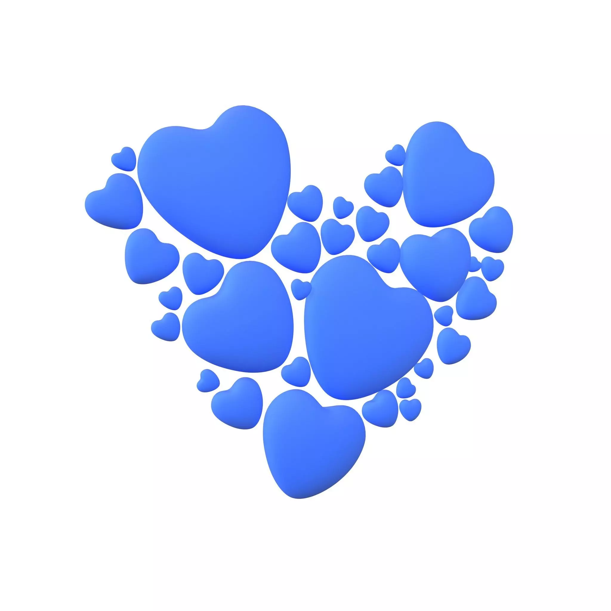 Combination Design Heart Icon v1 005 3D model_0