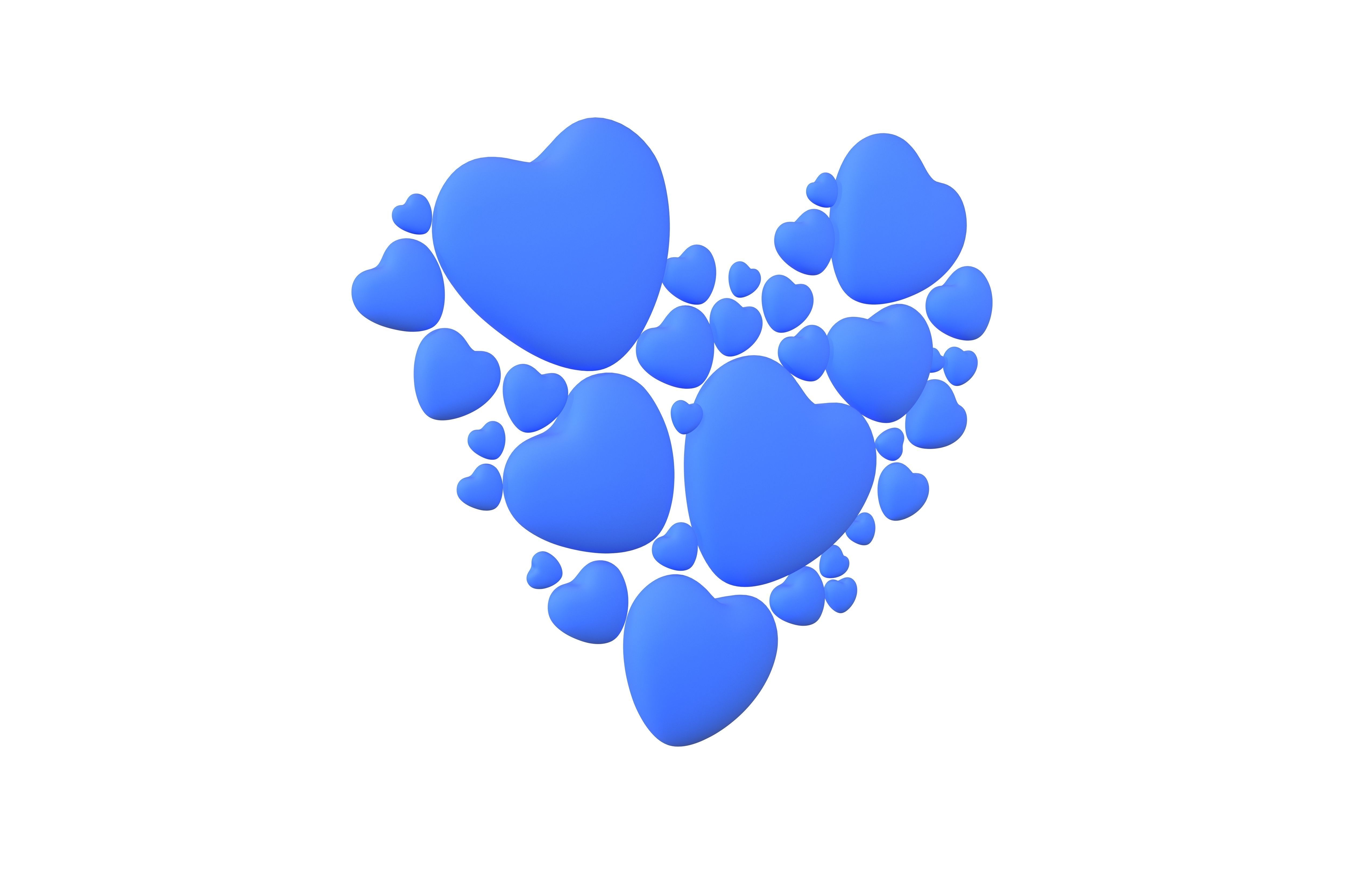 Combination Design Heart Icon v1 005 3D model_1