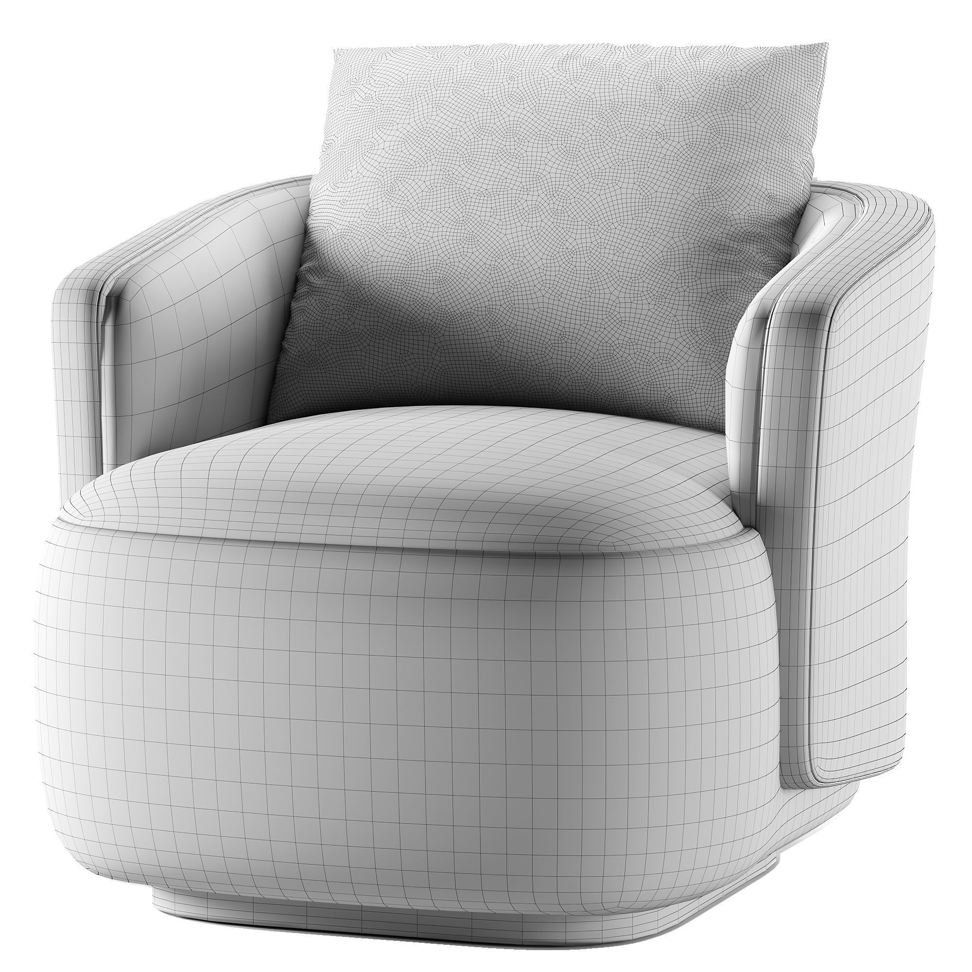 CASPIA ARM CHAIR Low-poly 3D model_3