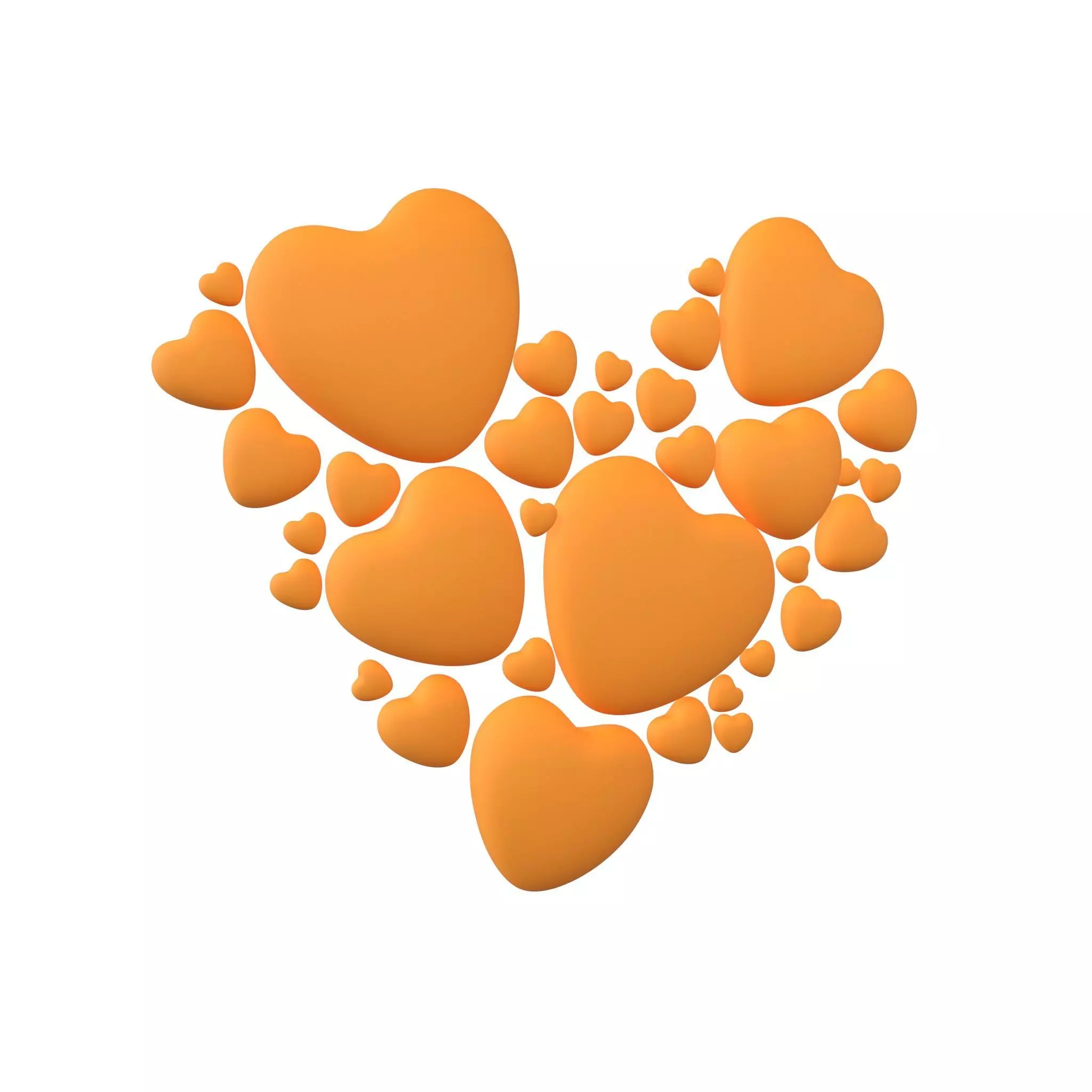 Combination Design Heart Icon v1 008 3D model_0