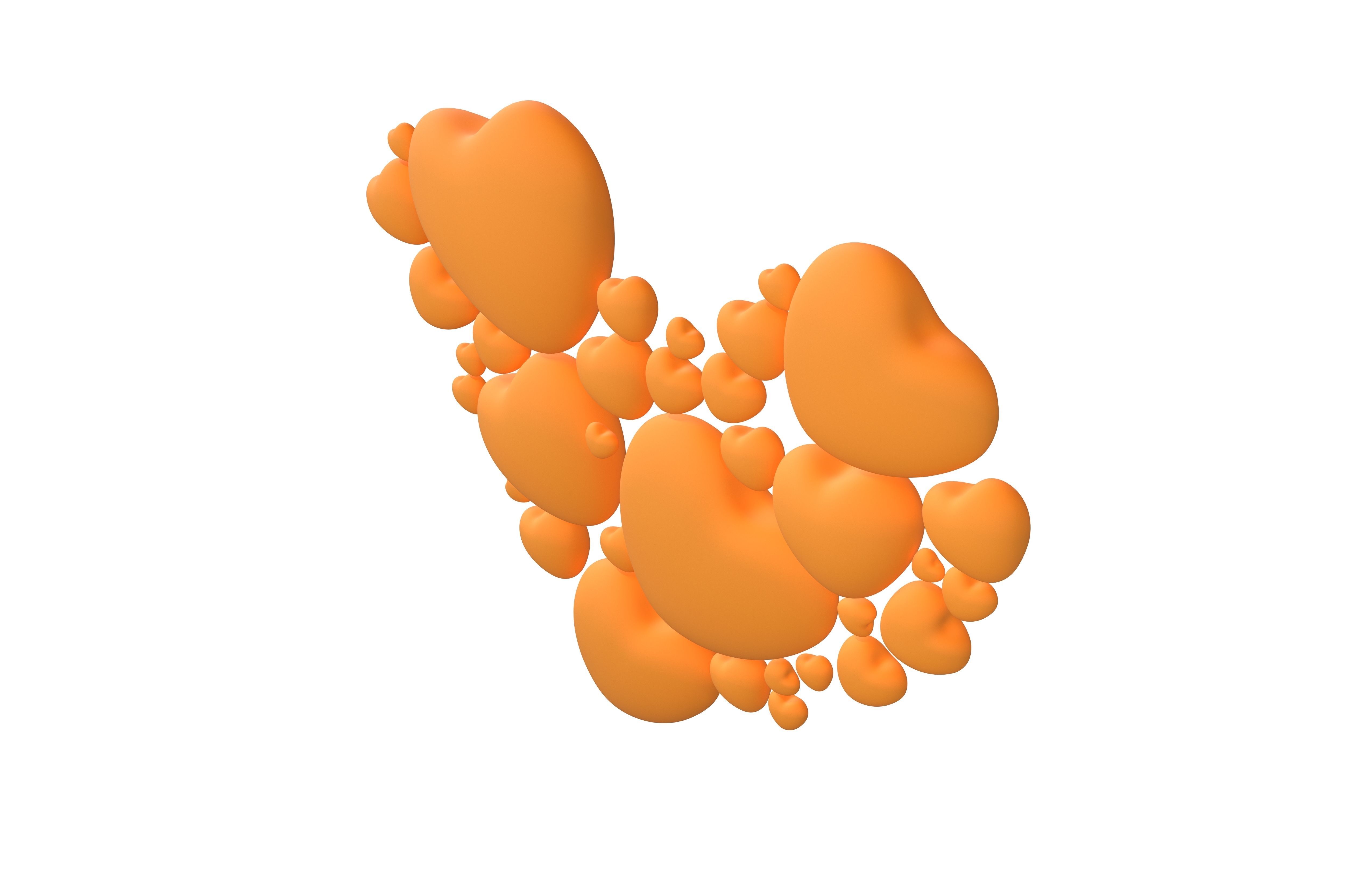 Combination Design Heart Icon v1 008 3D model_2