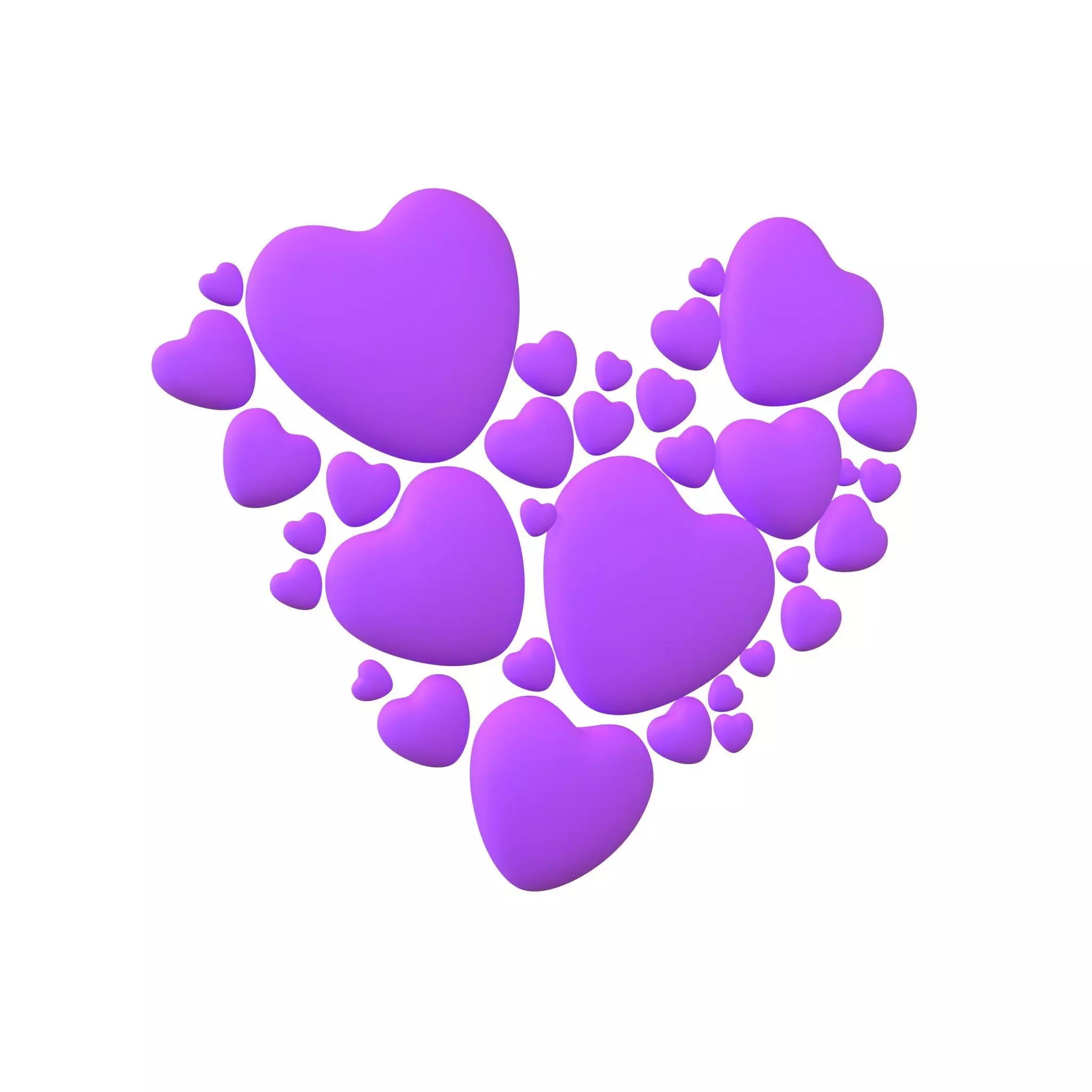 Combination Design Heart Icon v1 009 3D model_0