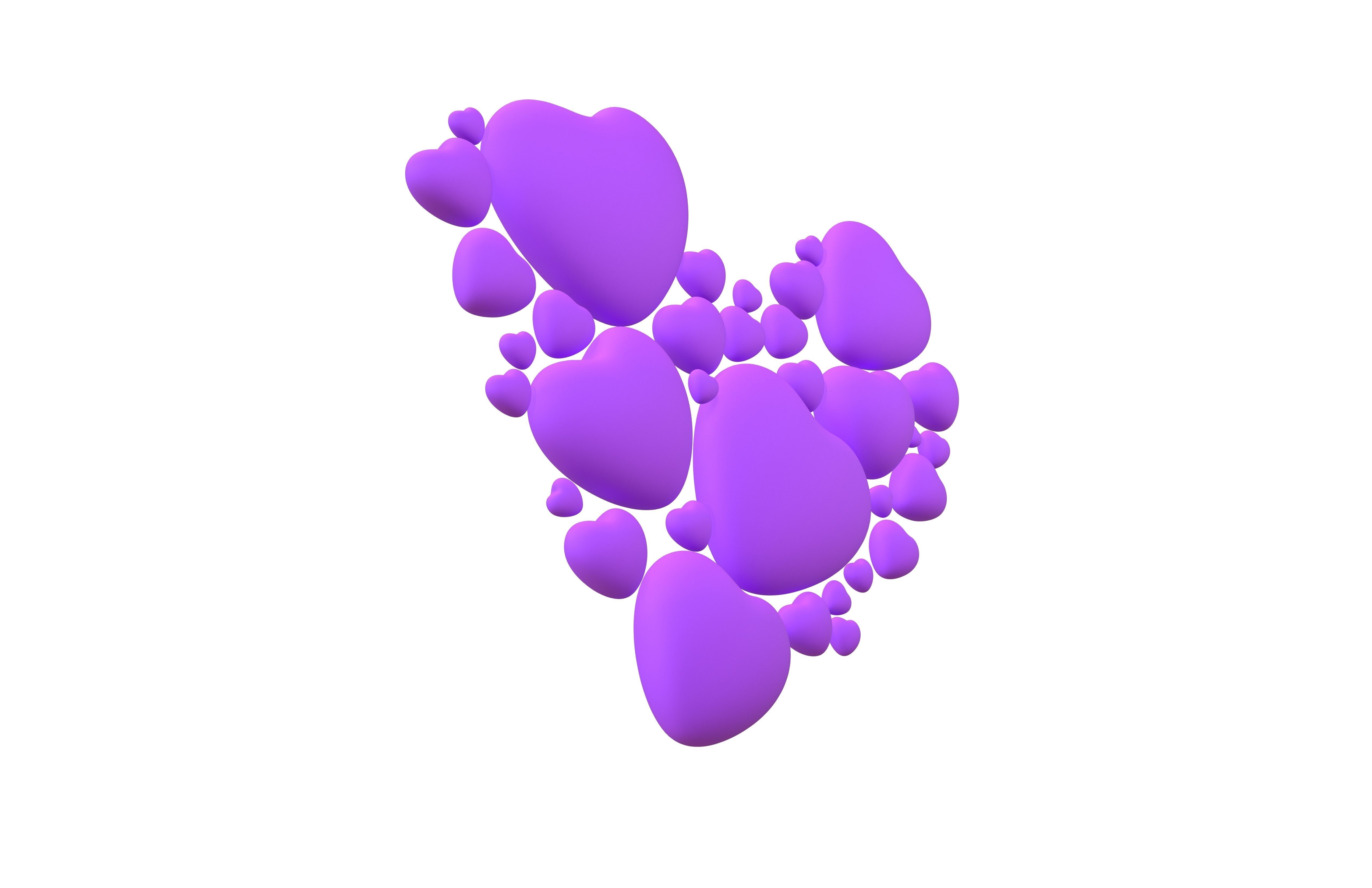 Combination Design Heart Icon v1 009 3D model_3