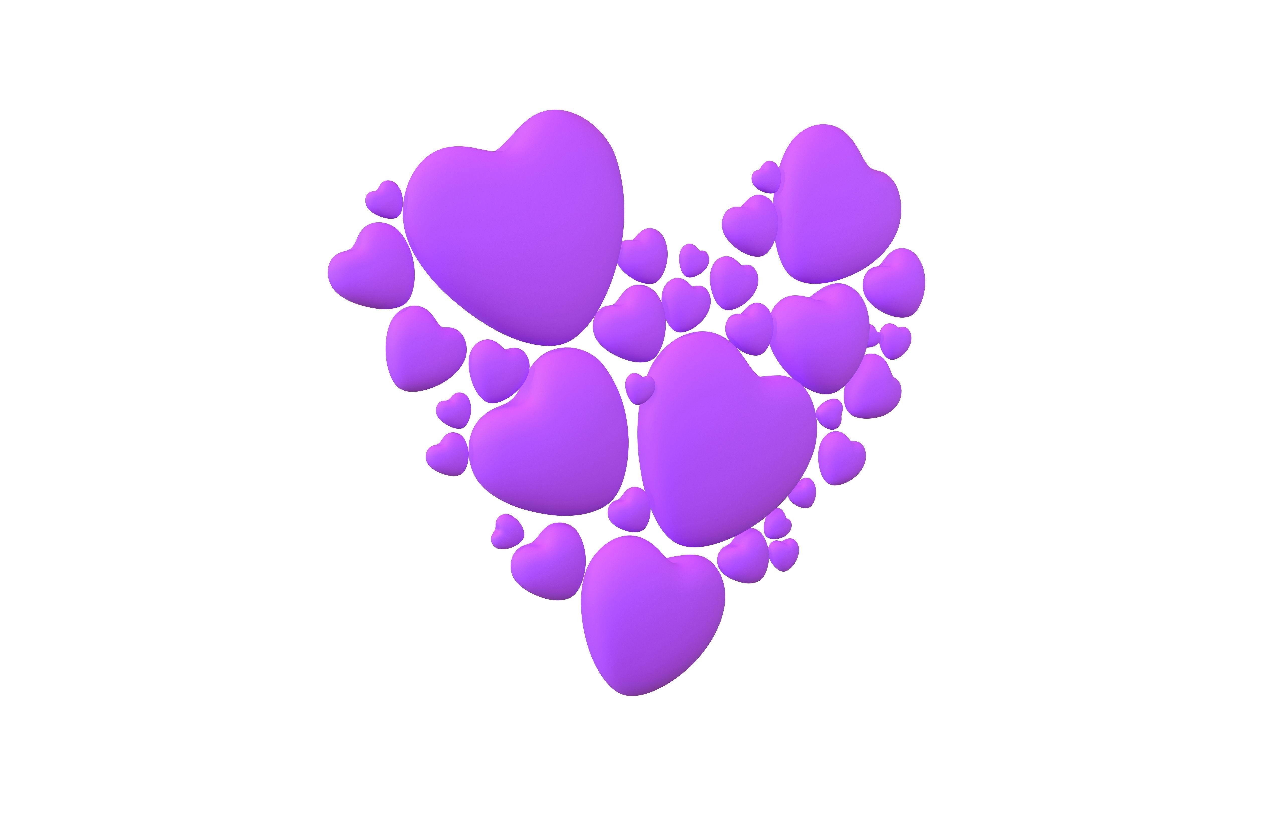 Combination Design Heart Icon v1 009 3D model_1
