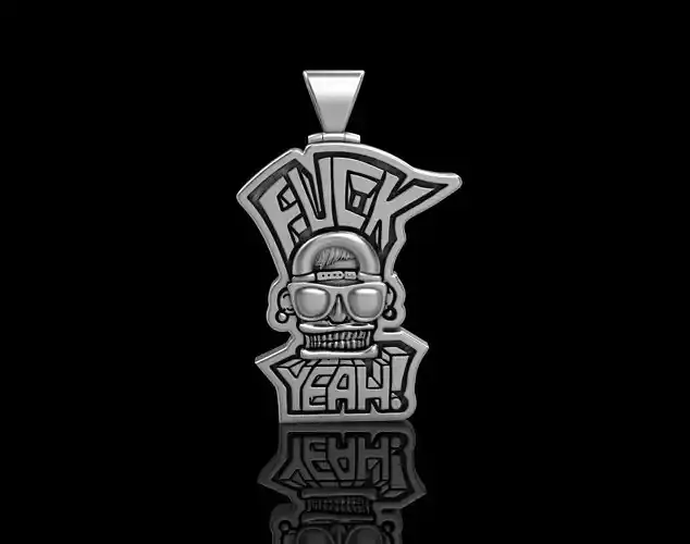 Pendant  skull Fuck yeah 