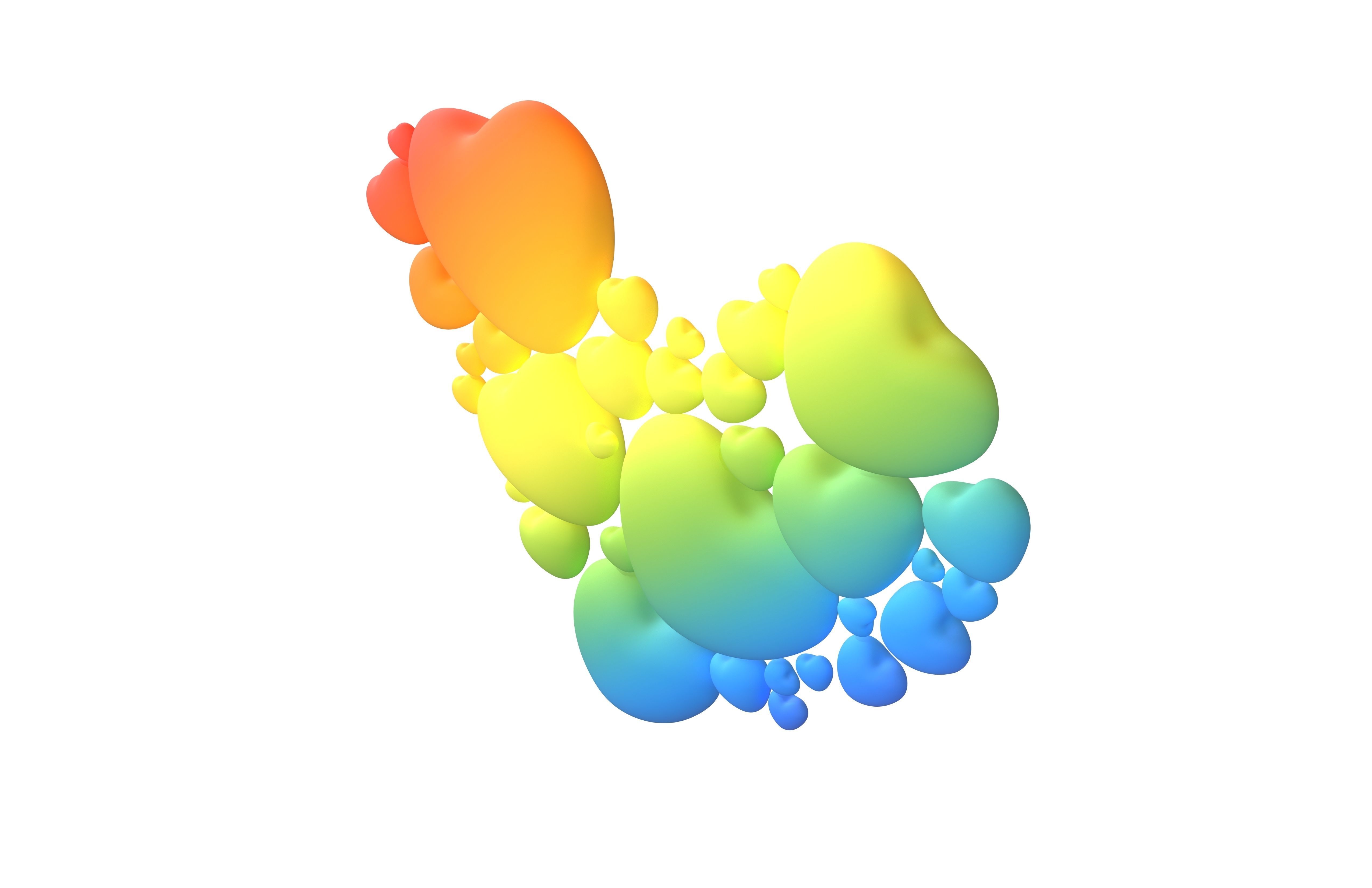 Combination Design Heart Icon v1 012 3D model_3