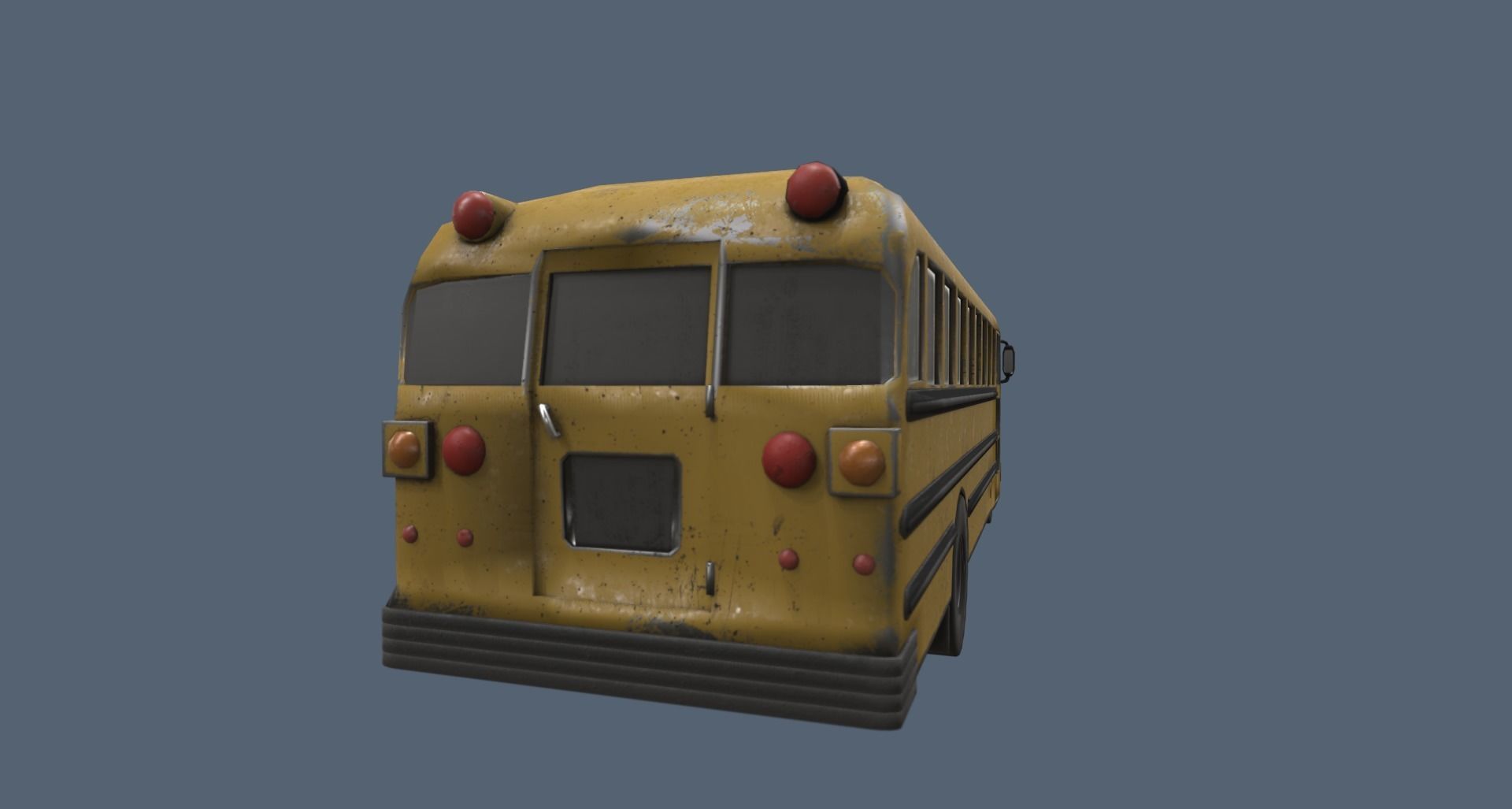 School bus Low-poly 3D model_2