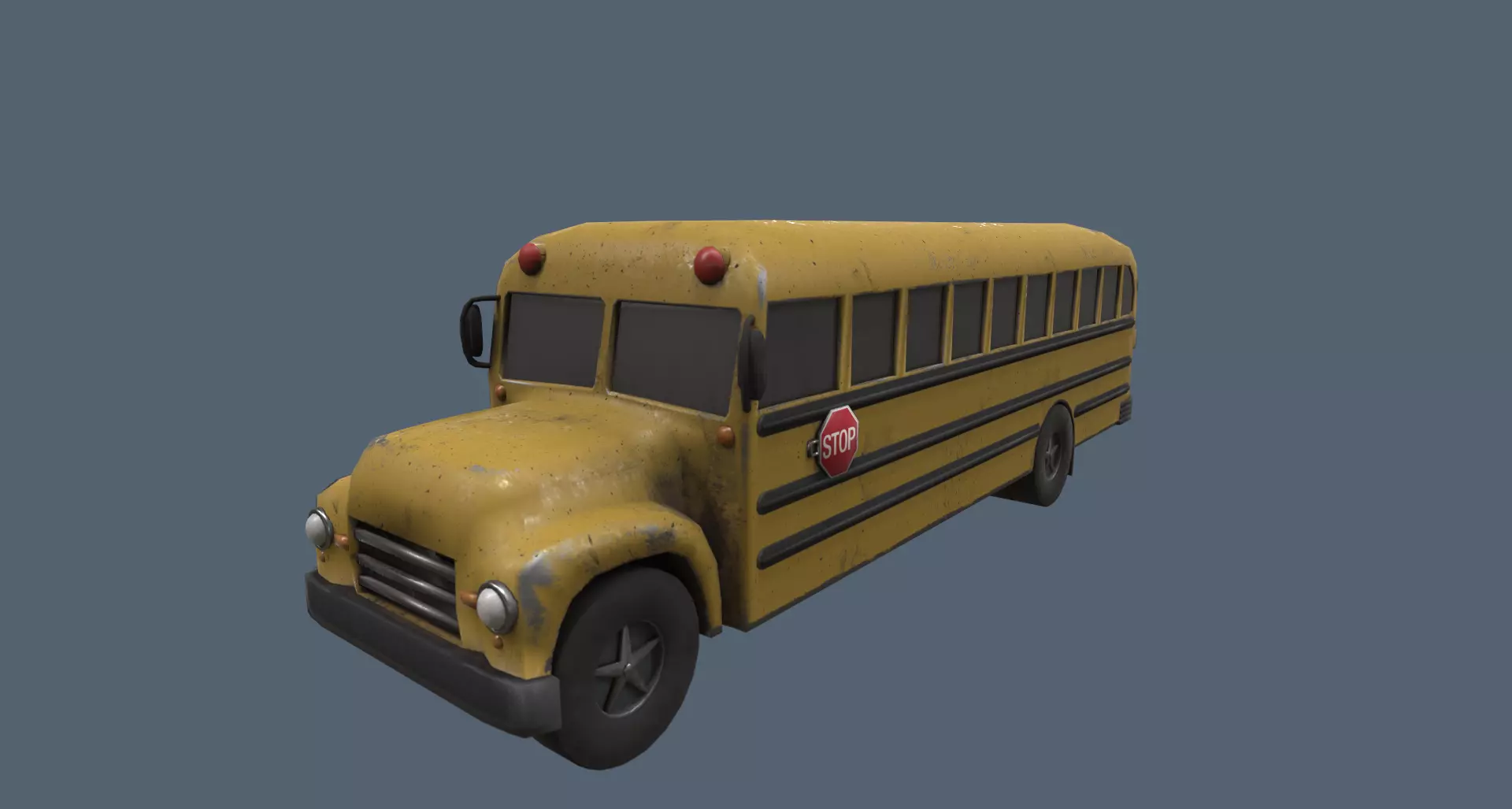 School bus Low-poly 3D model_0