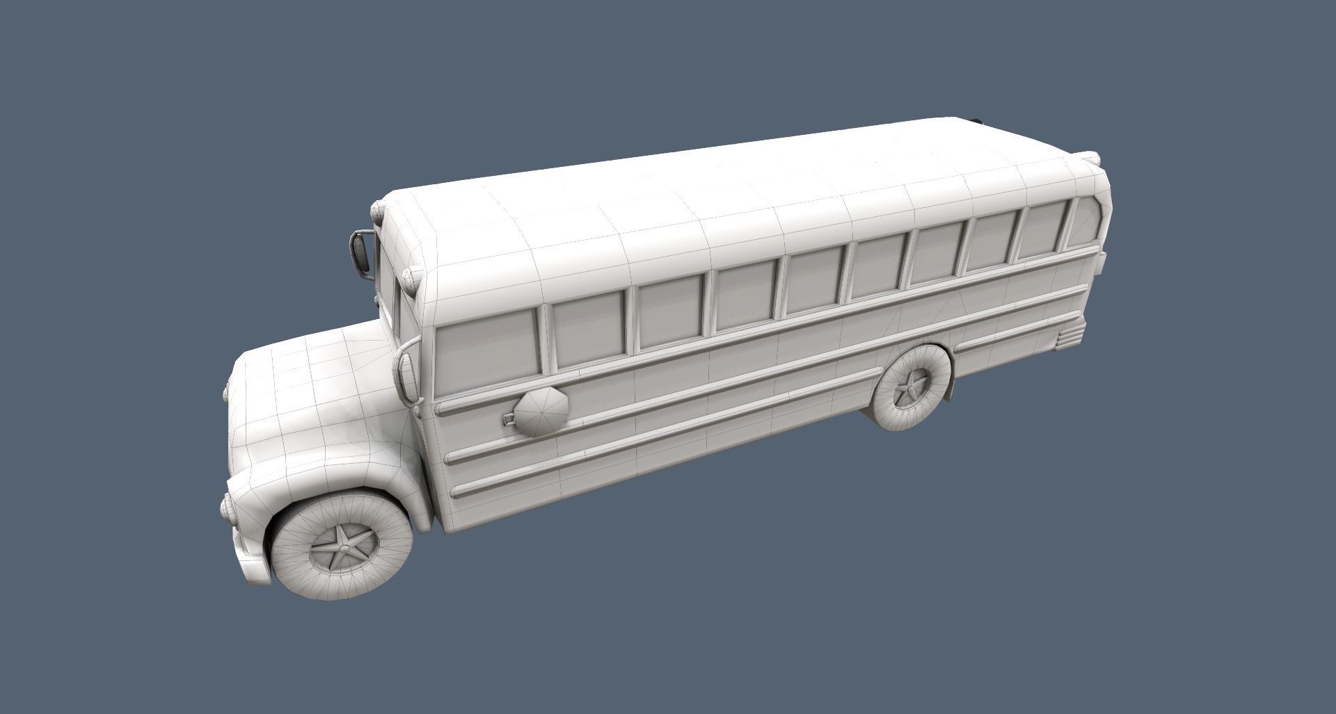 School bus Low-poly 3D model_3