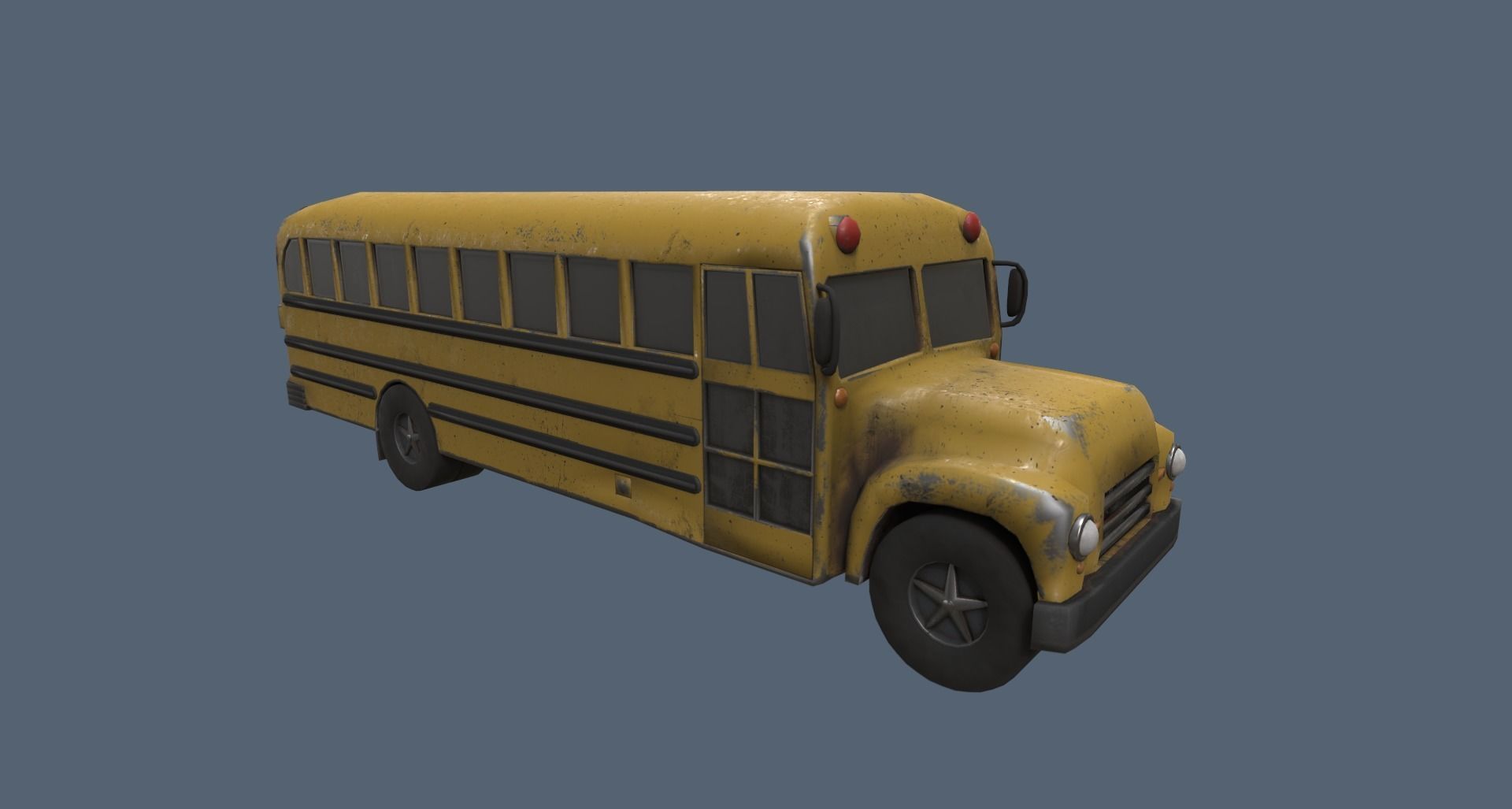 School bus Low-poly 3D model_1