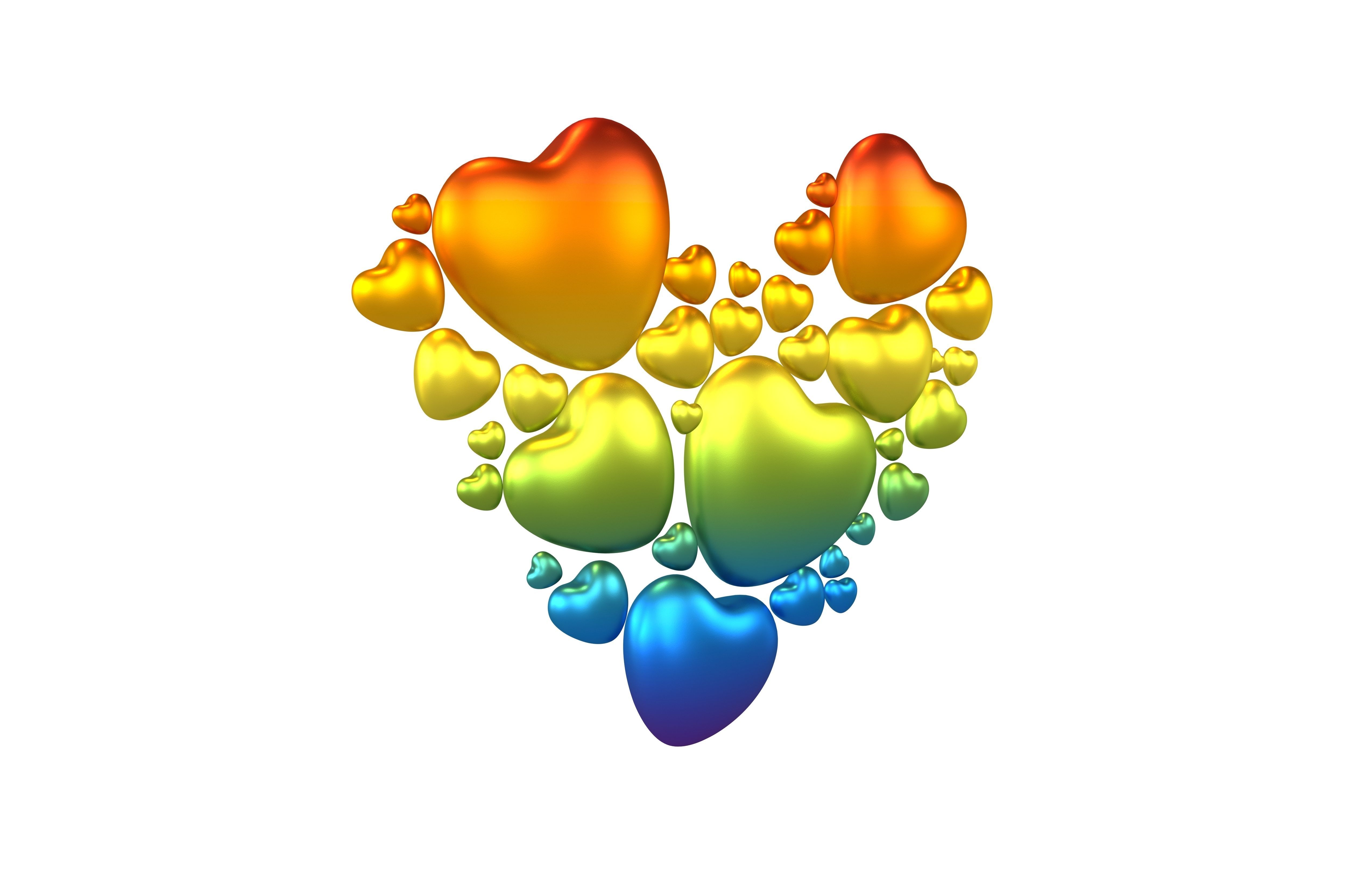 Combination Design Heart Icon v1 014 3D model_1