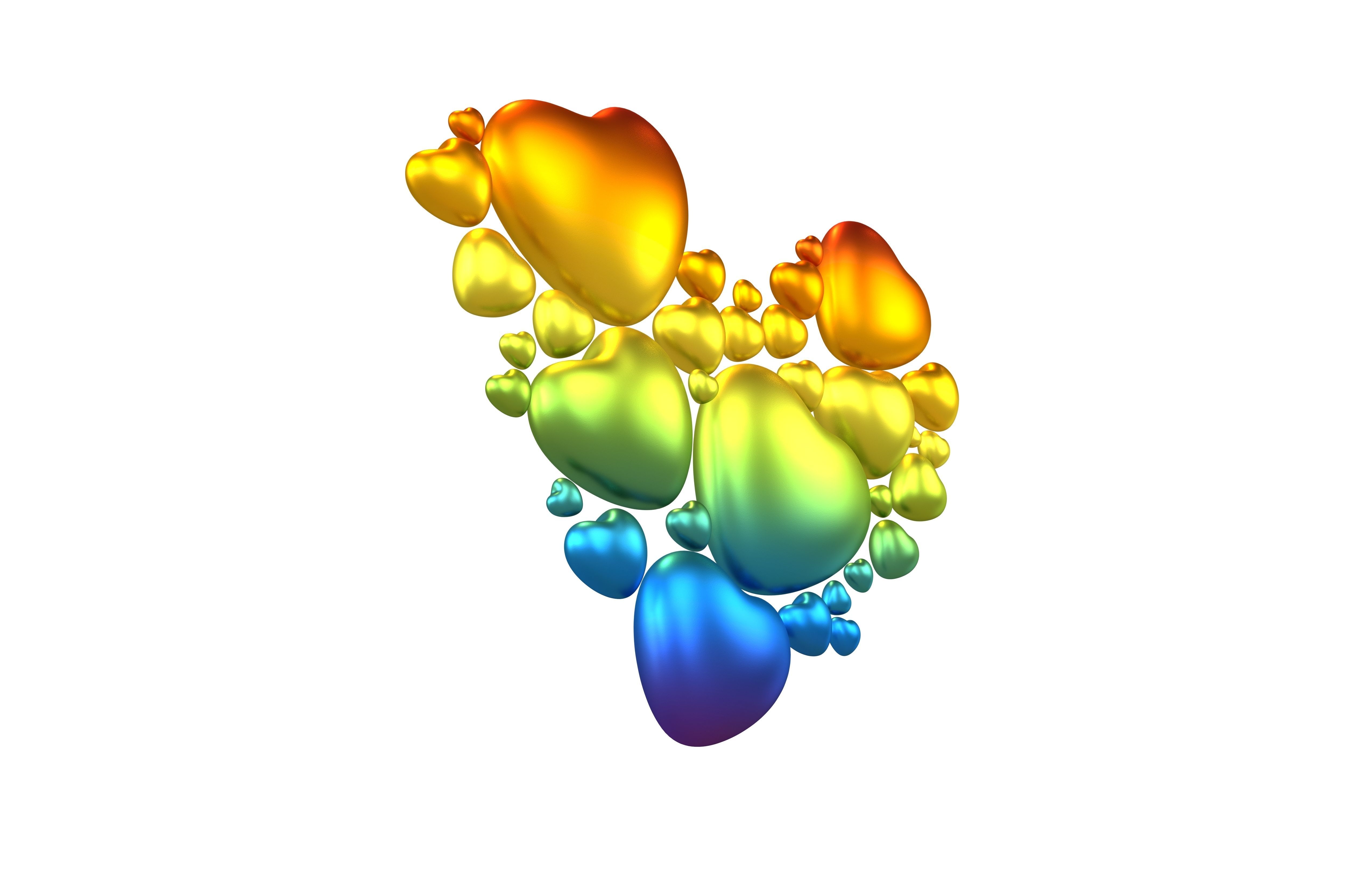 Combination Design Heart Icon v1 014 3D model_3