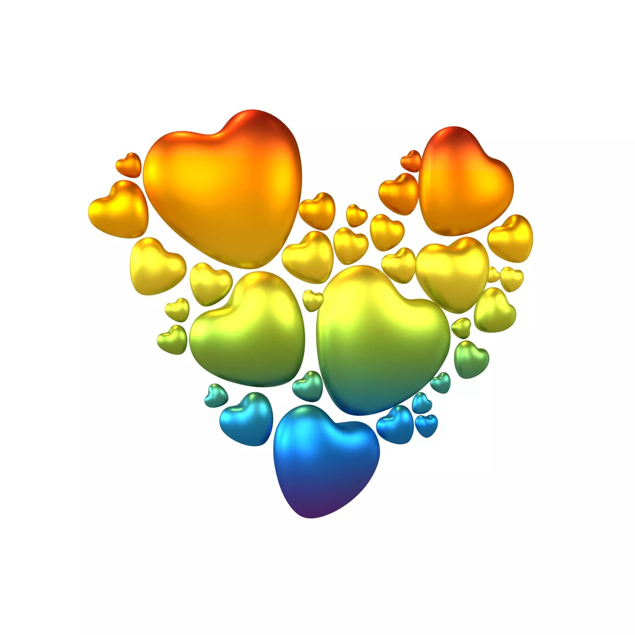 Combination Design Heart Icon v1 014 3D model_0