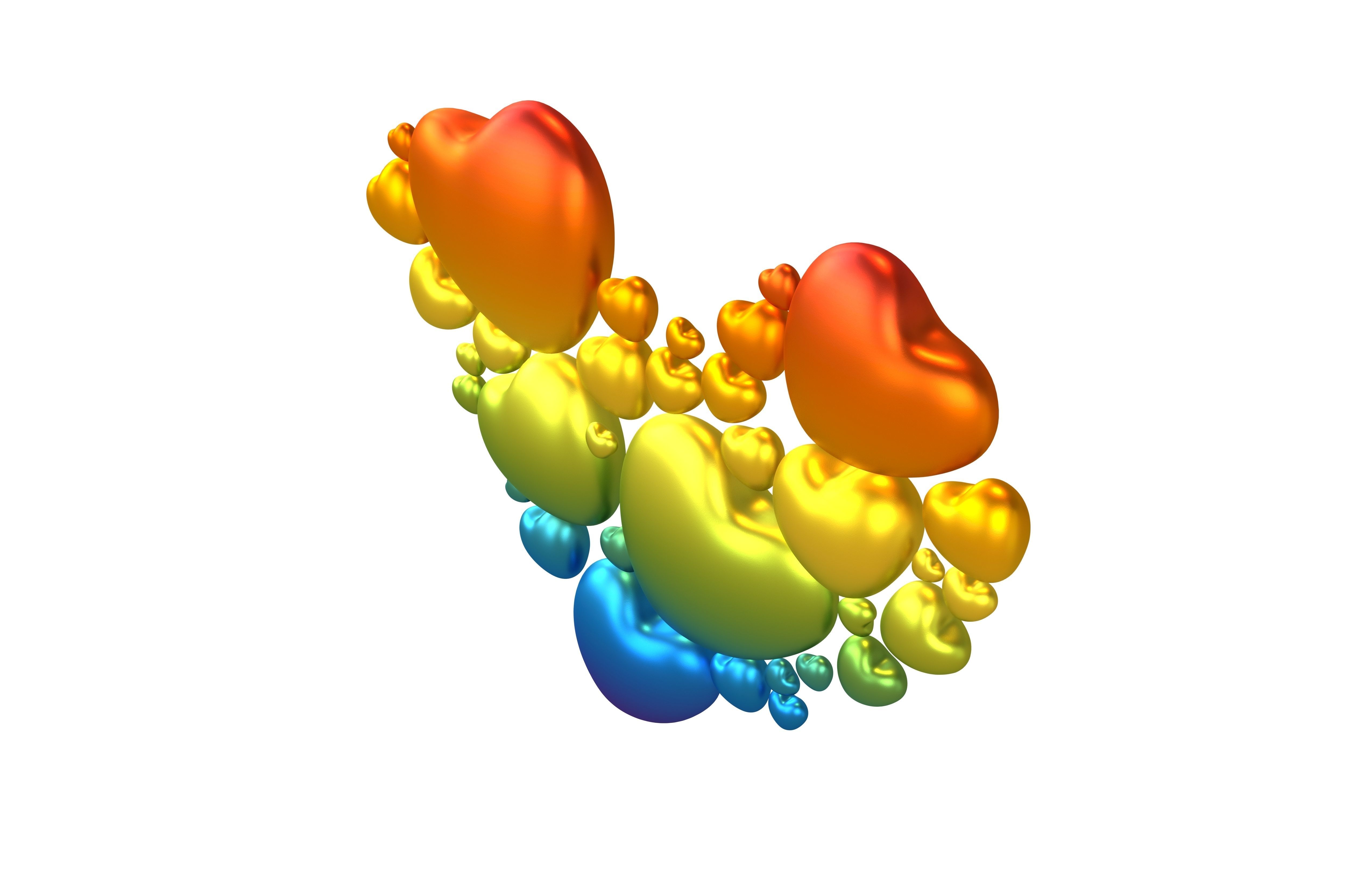 Combination Design Heart Icon v1 014 3D model_2