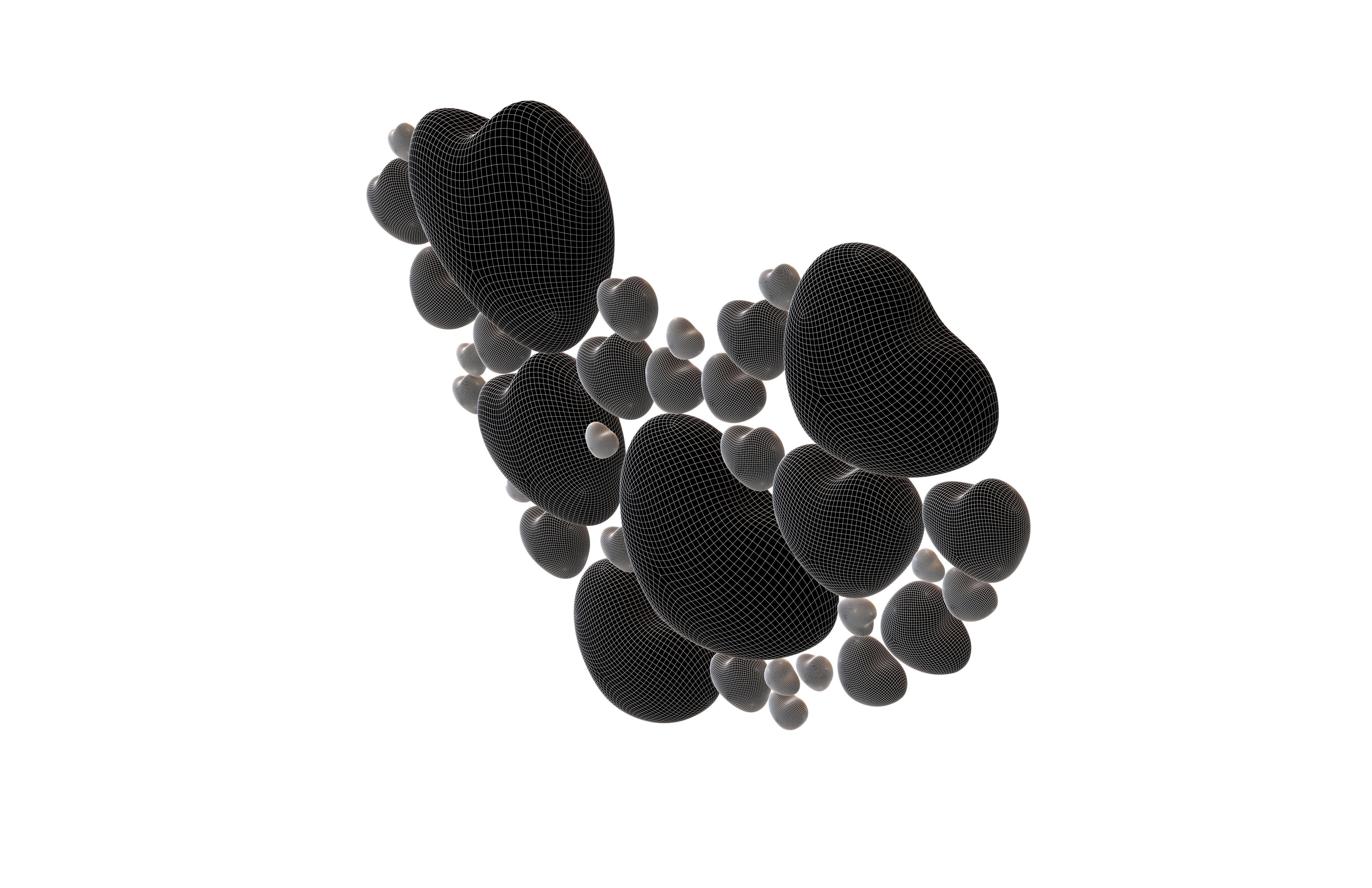 Combination Design Heart Icon v1 014 3D model_6