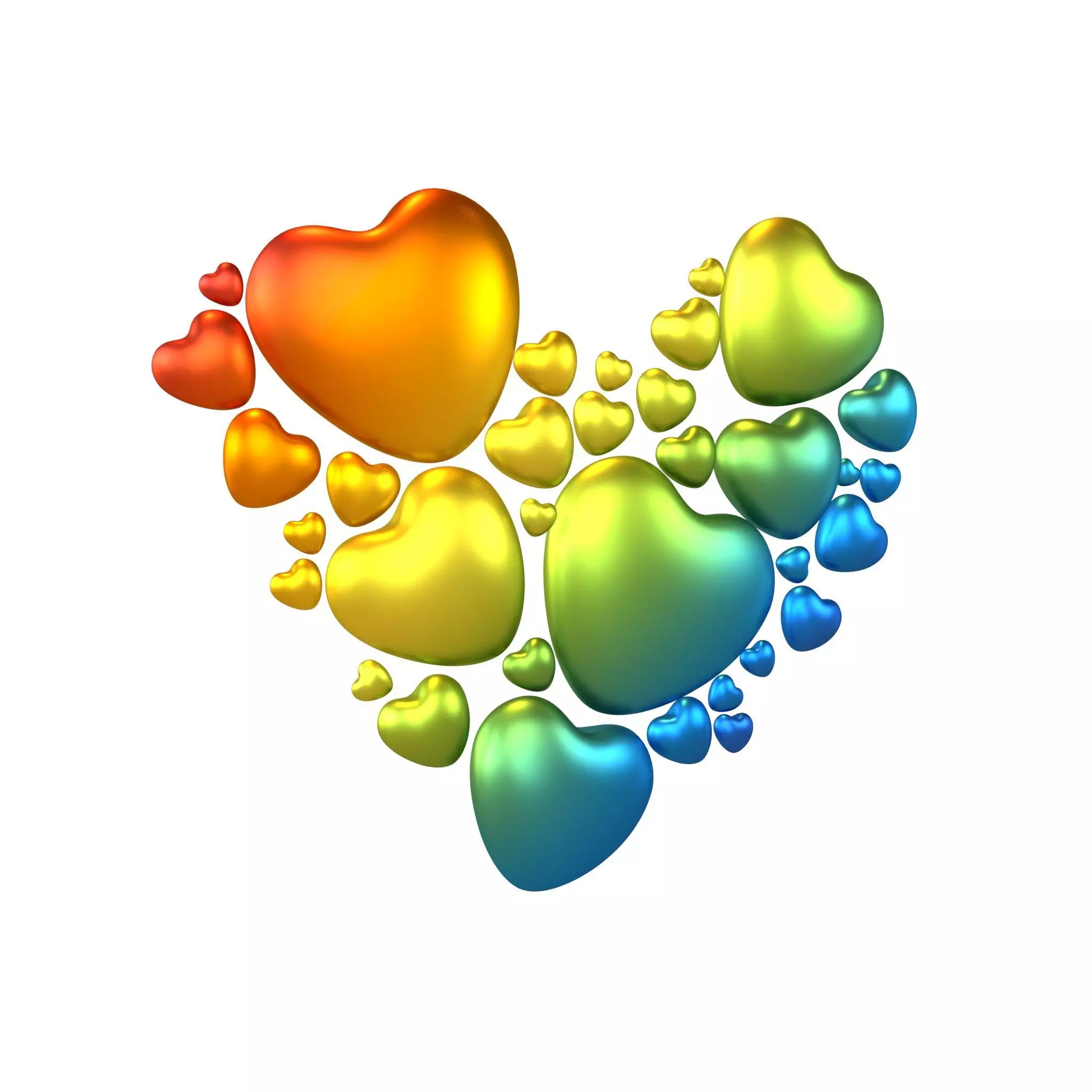 Combination Design Heart Icon v1 015 3D model_0