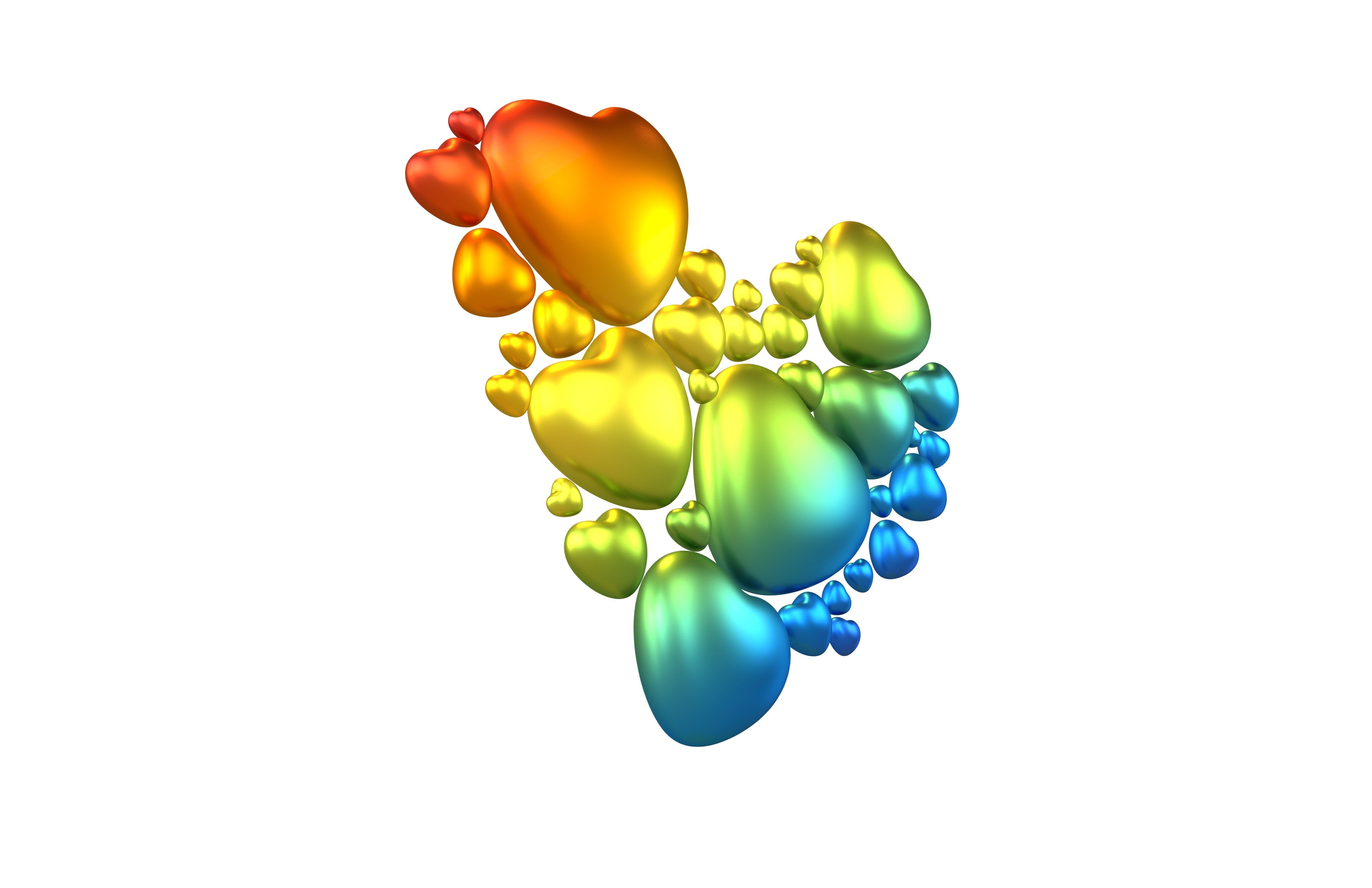 Combination Design Heart Icon v1 015 3D model_3