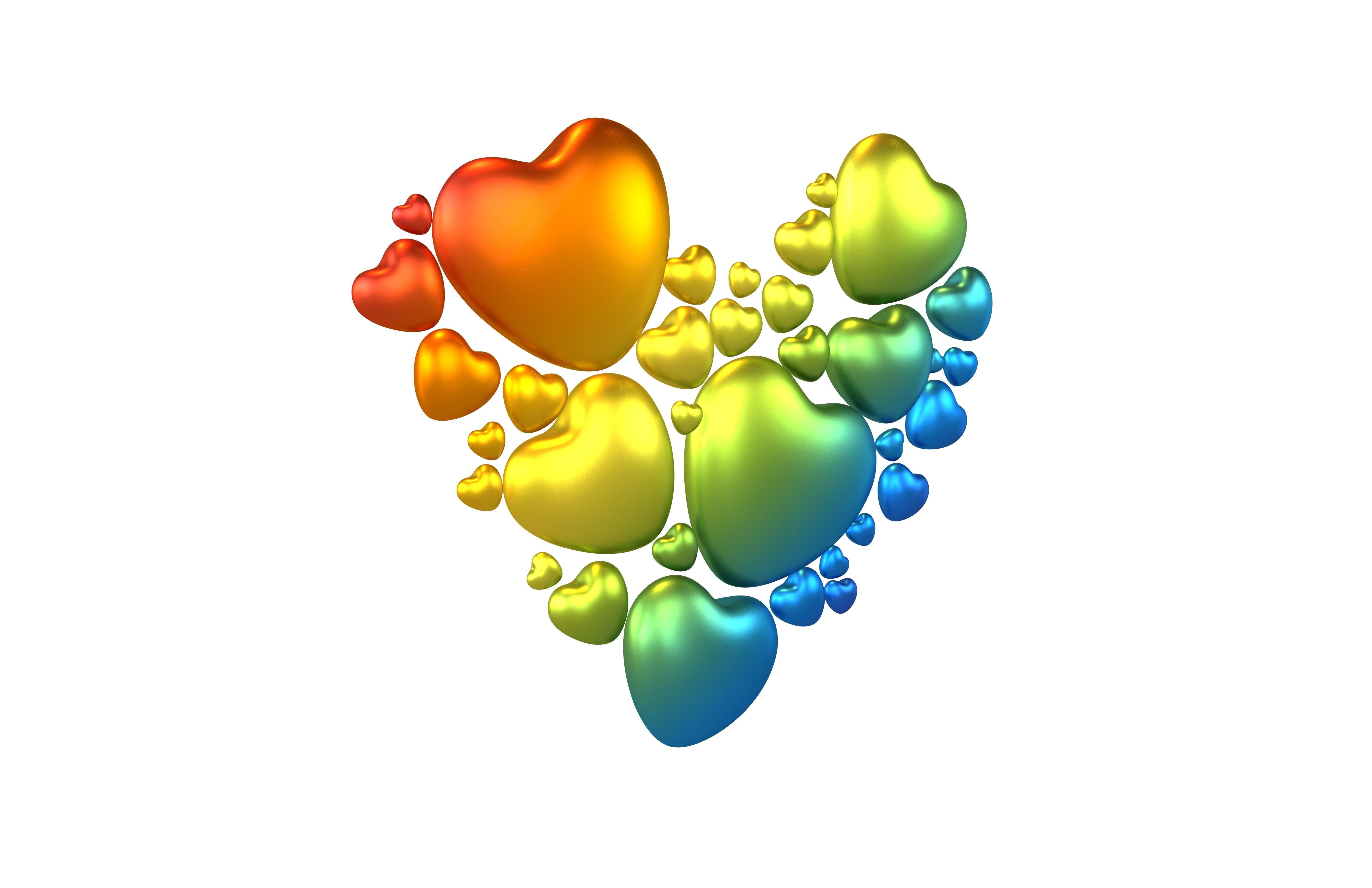 Combination Design Heart Icon v1 015 3D model_1