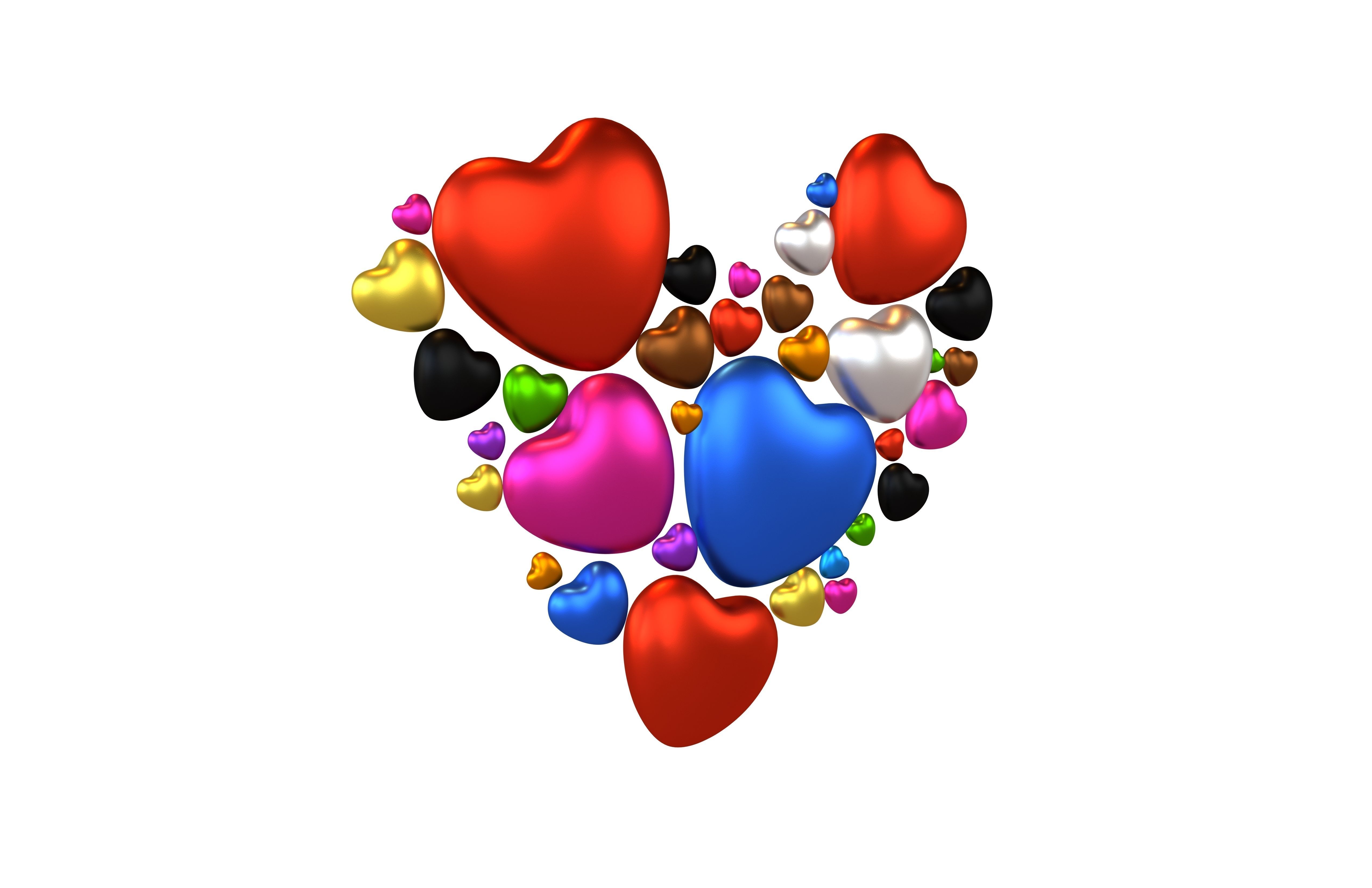 Combination Design Heart Icon v1 016 3D model_1