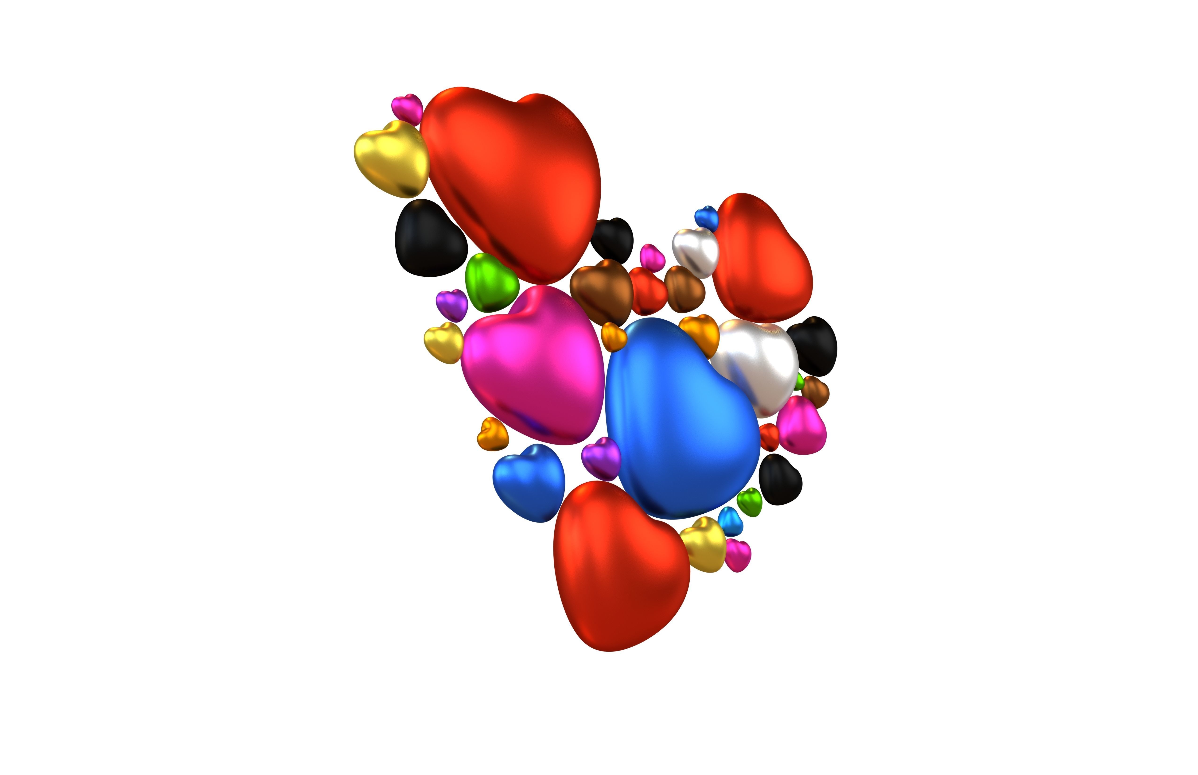 Combination Design Heart Icon v1 016 3D model_3