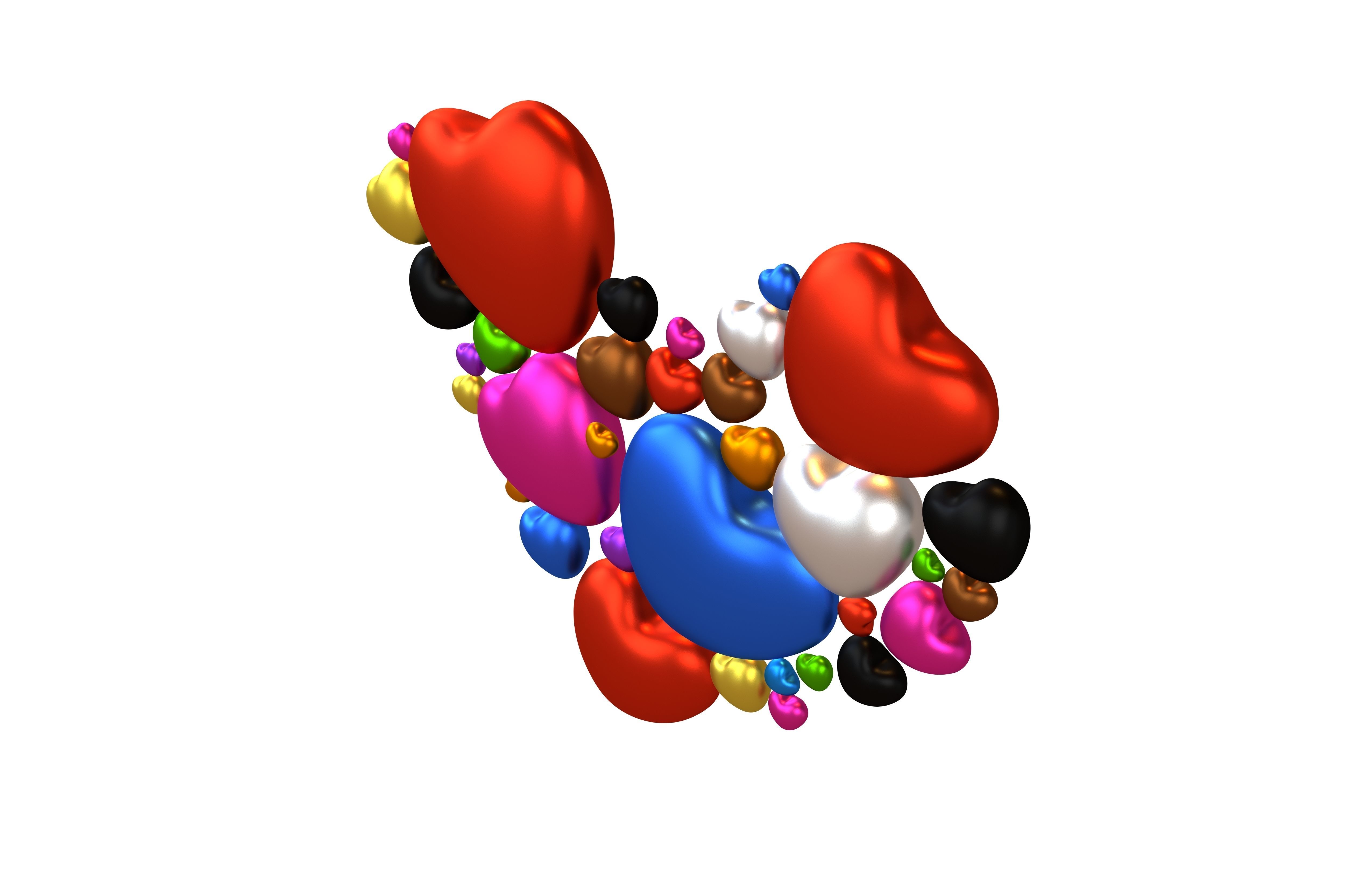 Combination Design Heart Icon v1 016 3D model_2