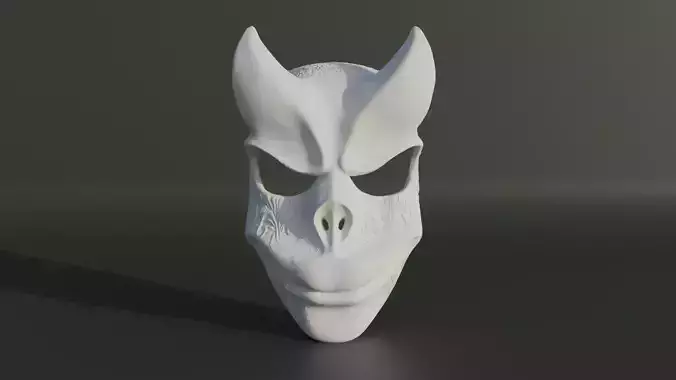 Embroidered Devil Face Cosplay Mask 3D print model