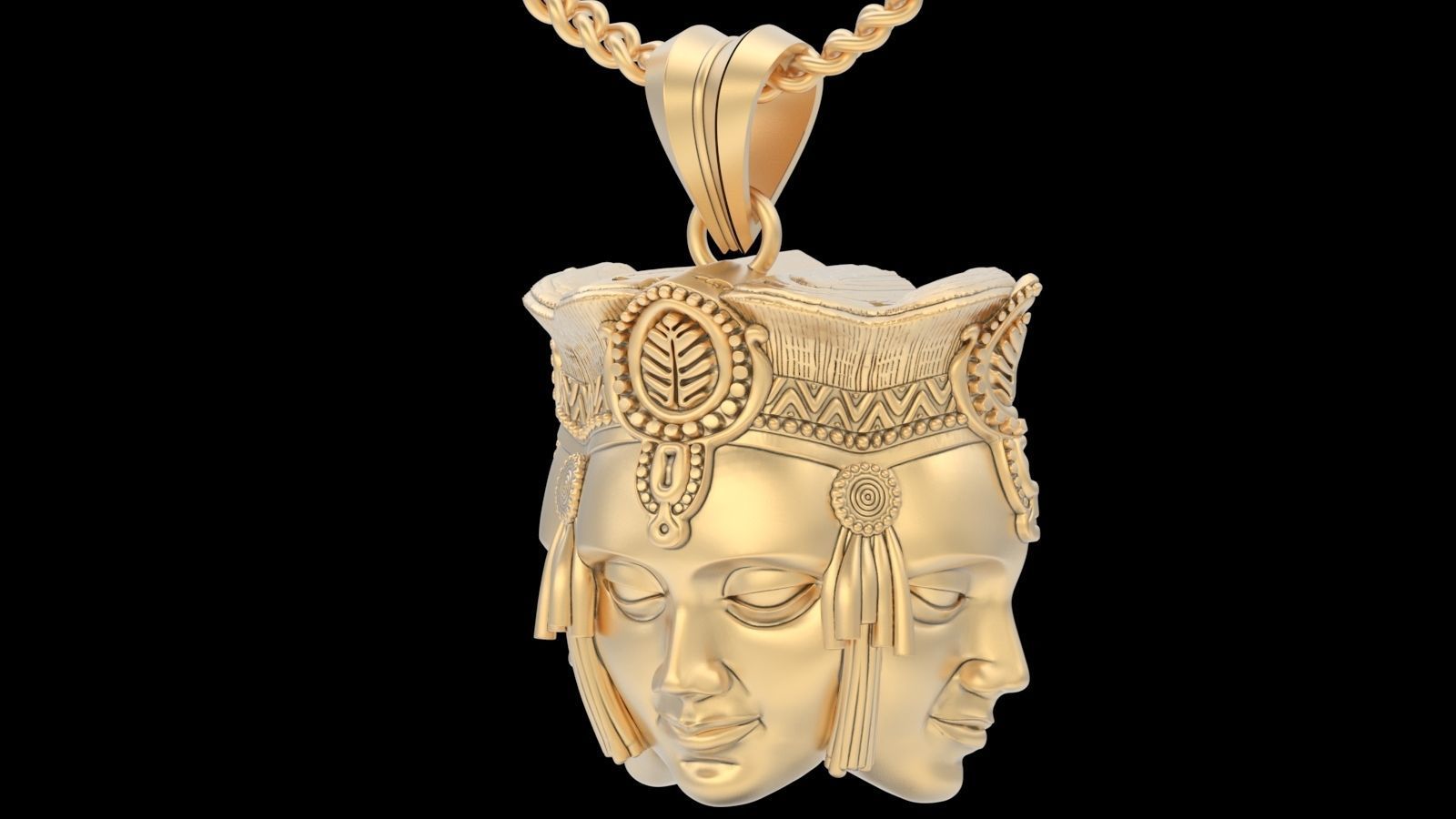 Brahma silver gold jewelry 3D printable model 3D print model_3