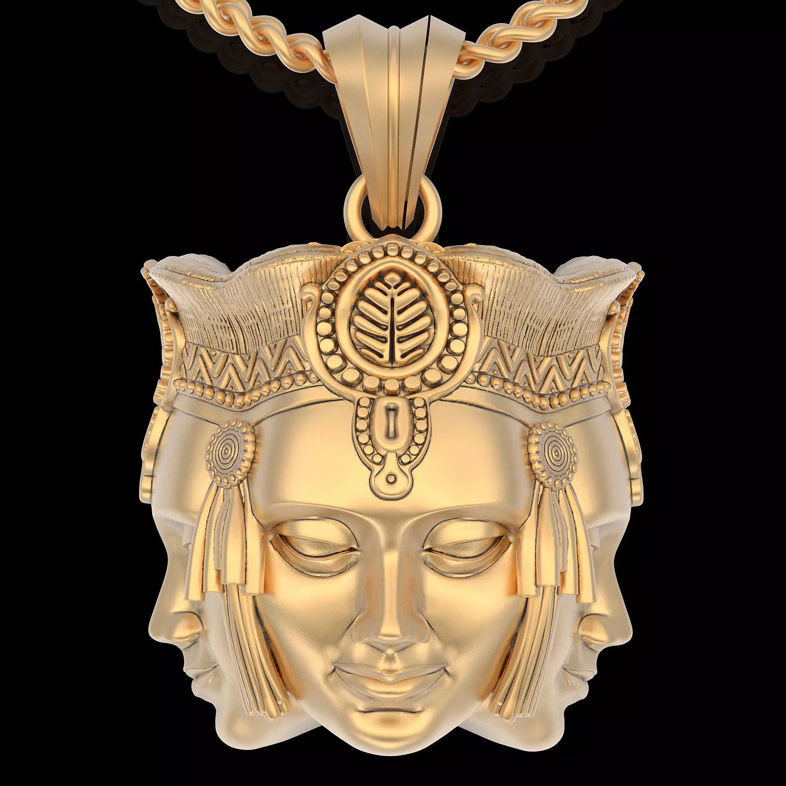 Brahma silver gold jewelry 3D printable model 3D print model_0