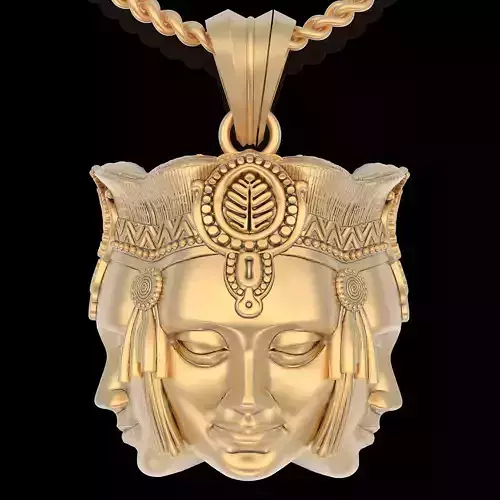 Brahma silver gold jewelry 3D printable model 3D print model