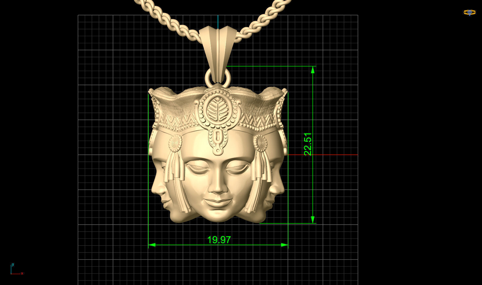 Brahma silver gold jewelry 3D printable model 3D print model_8