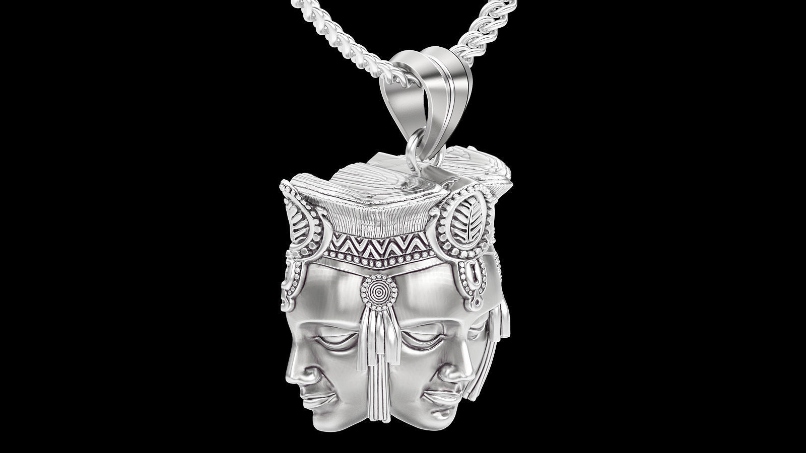 Brahma silver gold jewelry 3D printable model 3D print model_2