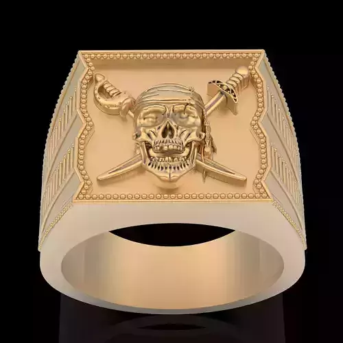 Skull ring silver gold jewelry 3D printable model