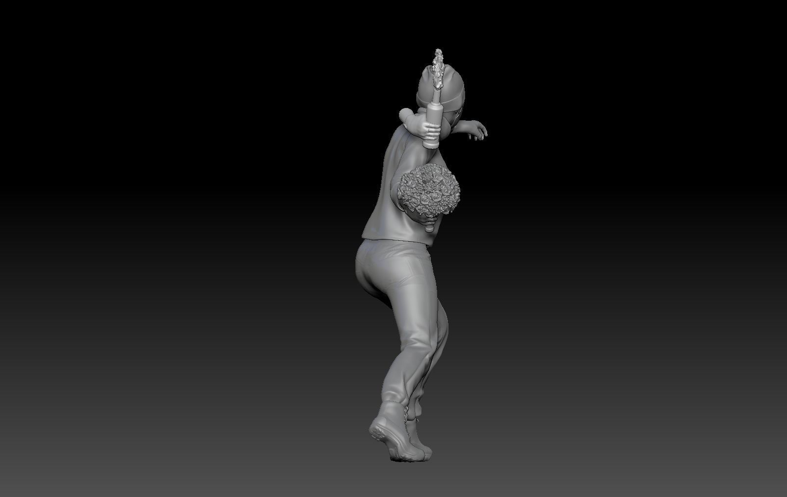 BANKSY THROWER FLOWER BOMBER TRIBUTE 3D print model_6