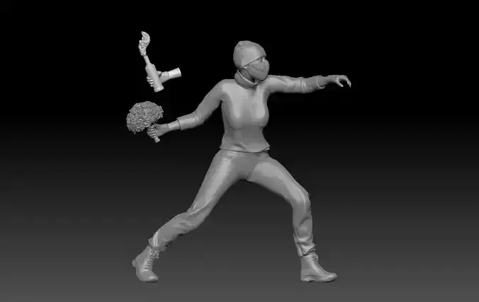 BANKSY THROWER FLOWER BOMBER TRIBUTE