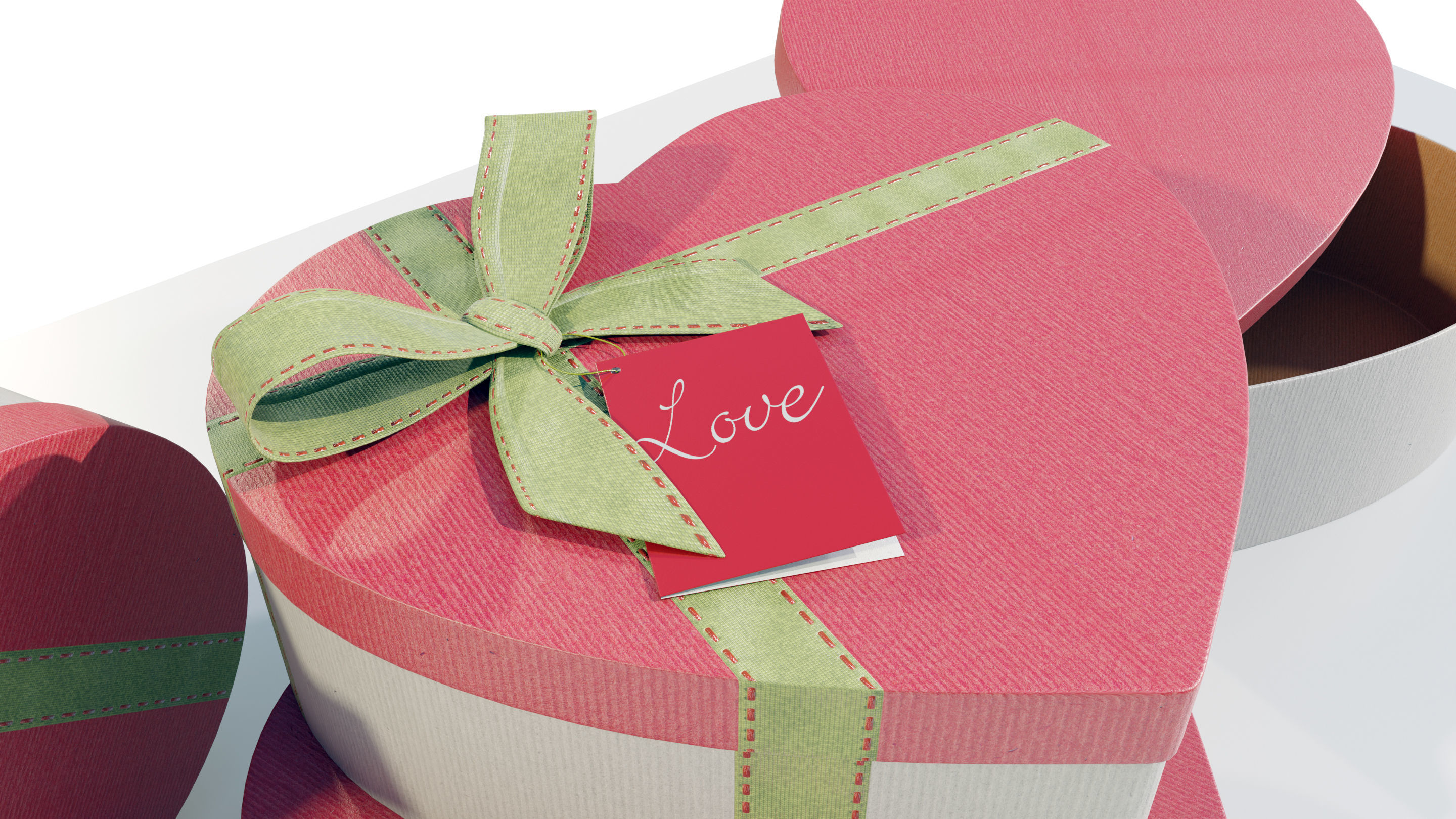 Heart Shaped Gift Box 3D model_7