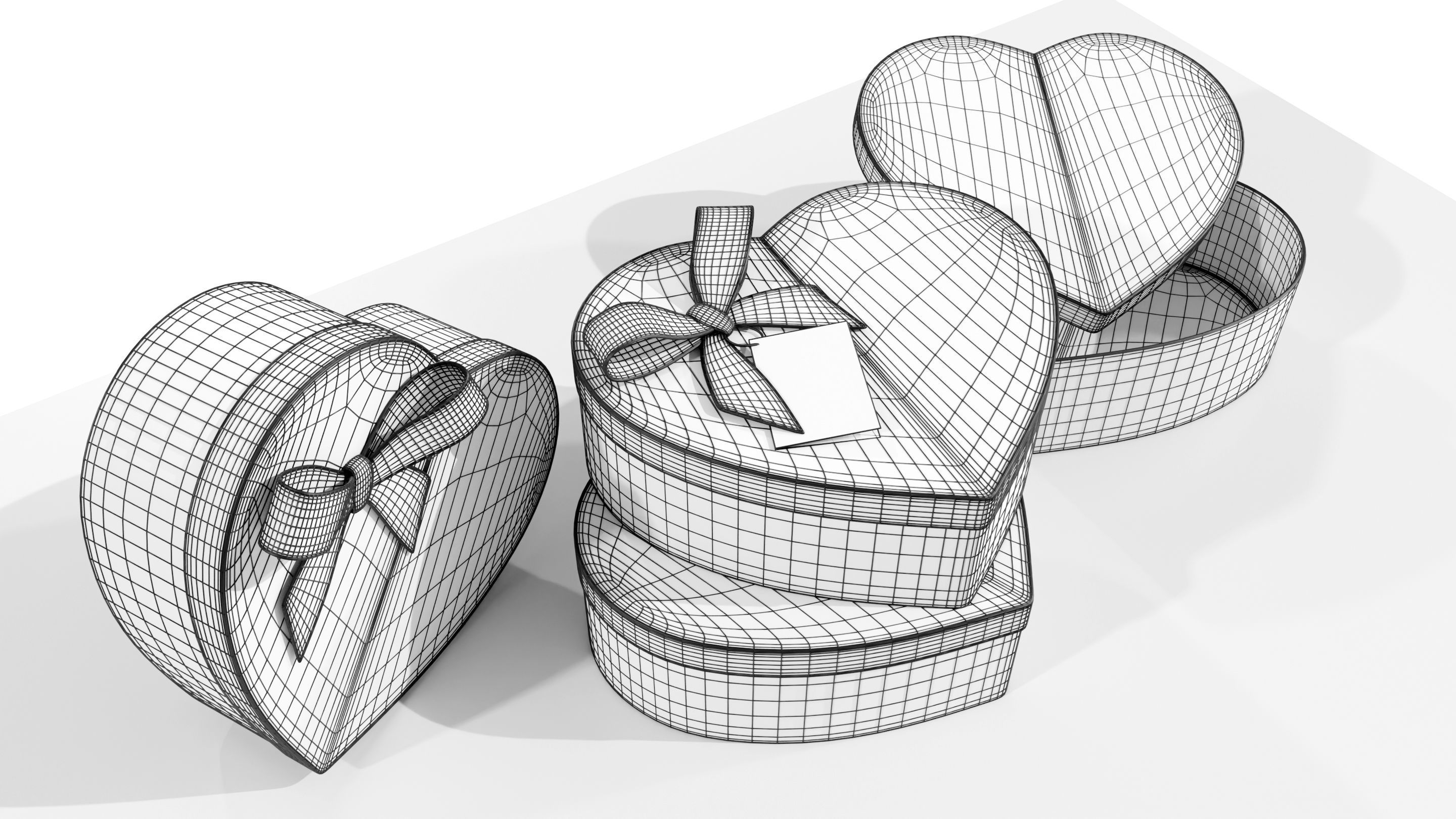 Heart Shaped Gift Box 3D model_16