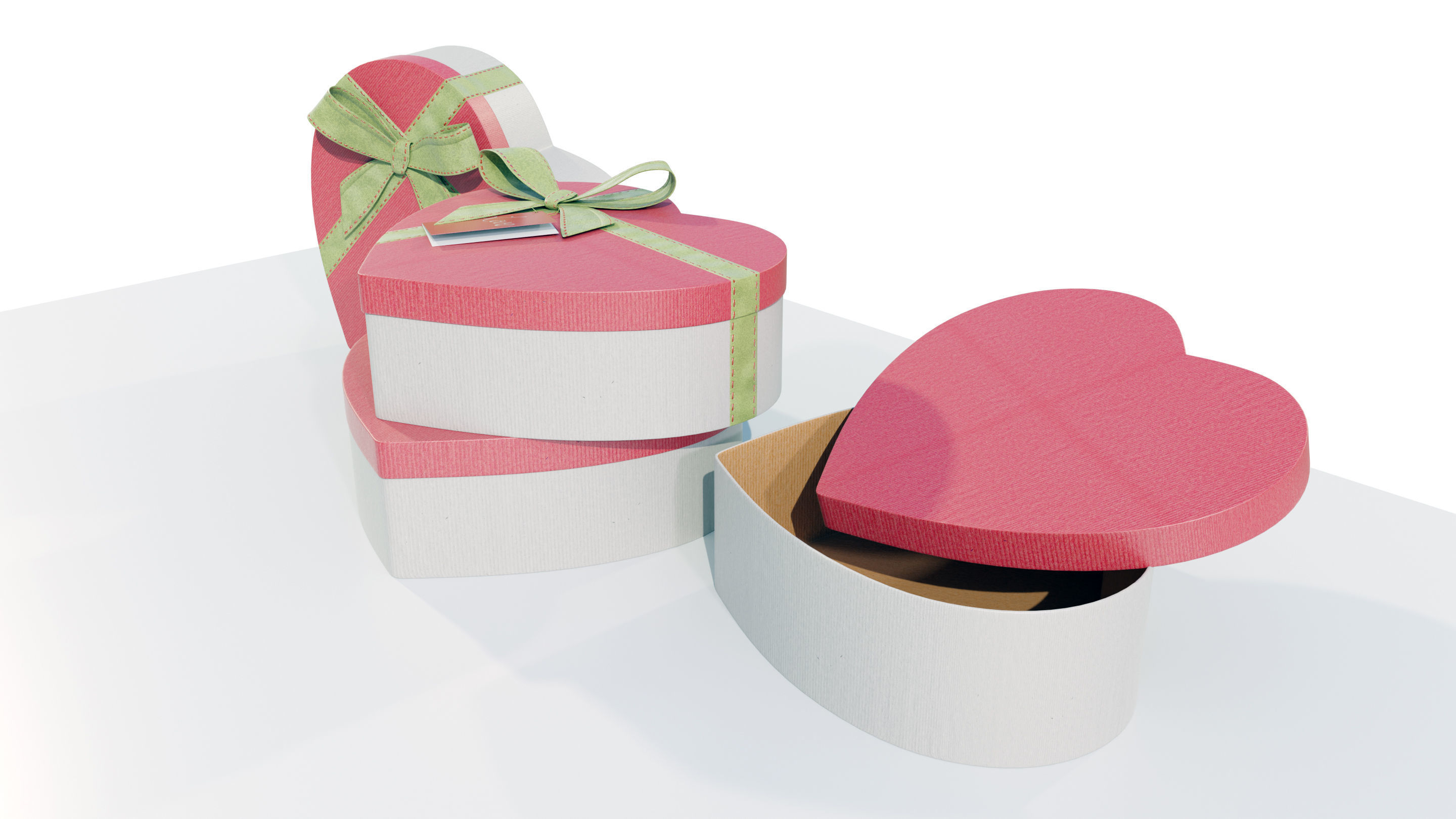 Heart Shaped Gift Box 3D model_3