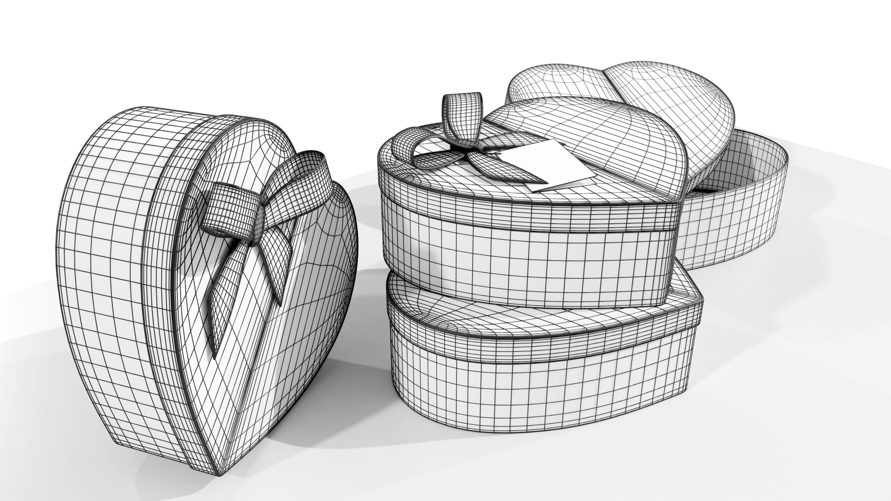 Heart Shaped Gift Box 3D model_12