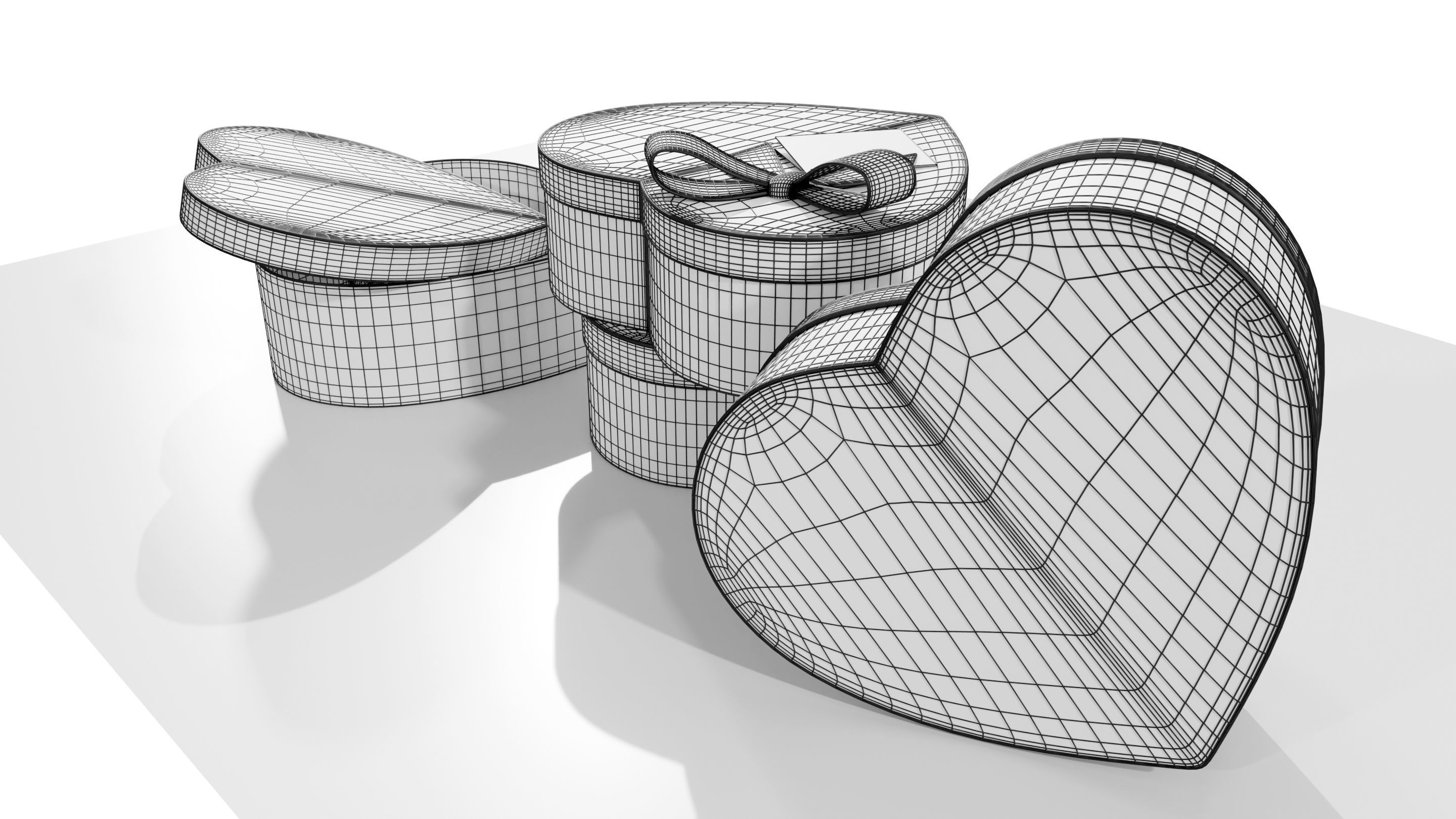 Heart Shaped Gift Box 3D model_15