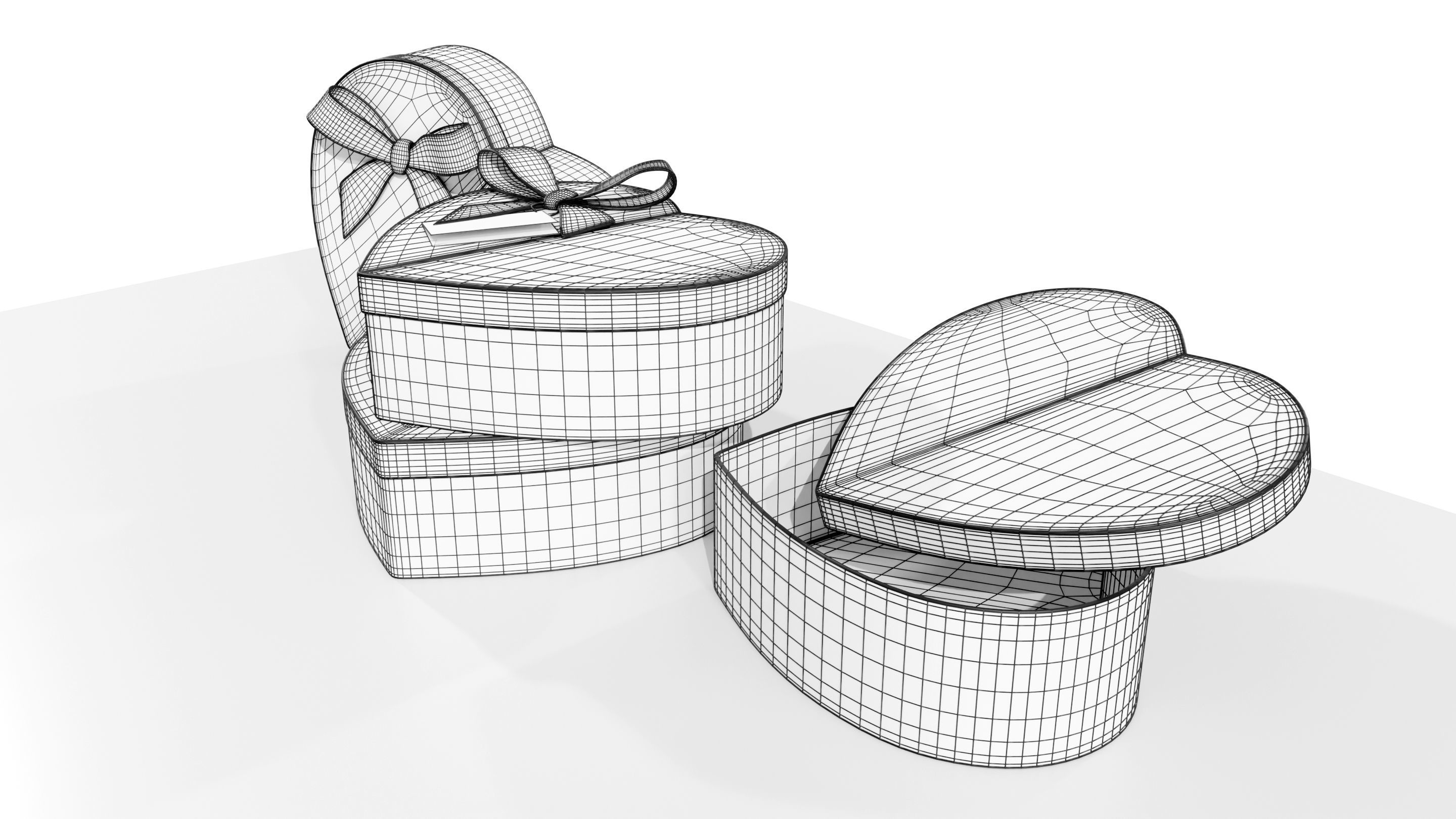 Heart Shaped Gift Box 3D model_13