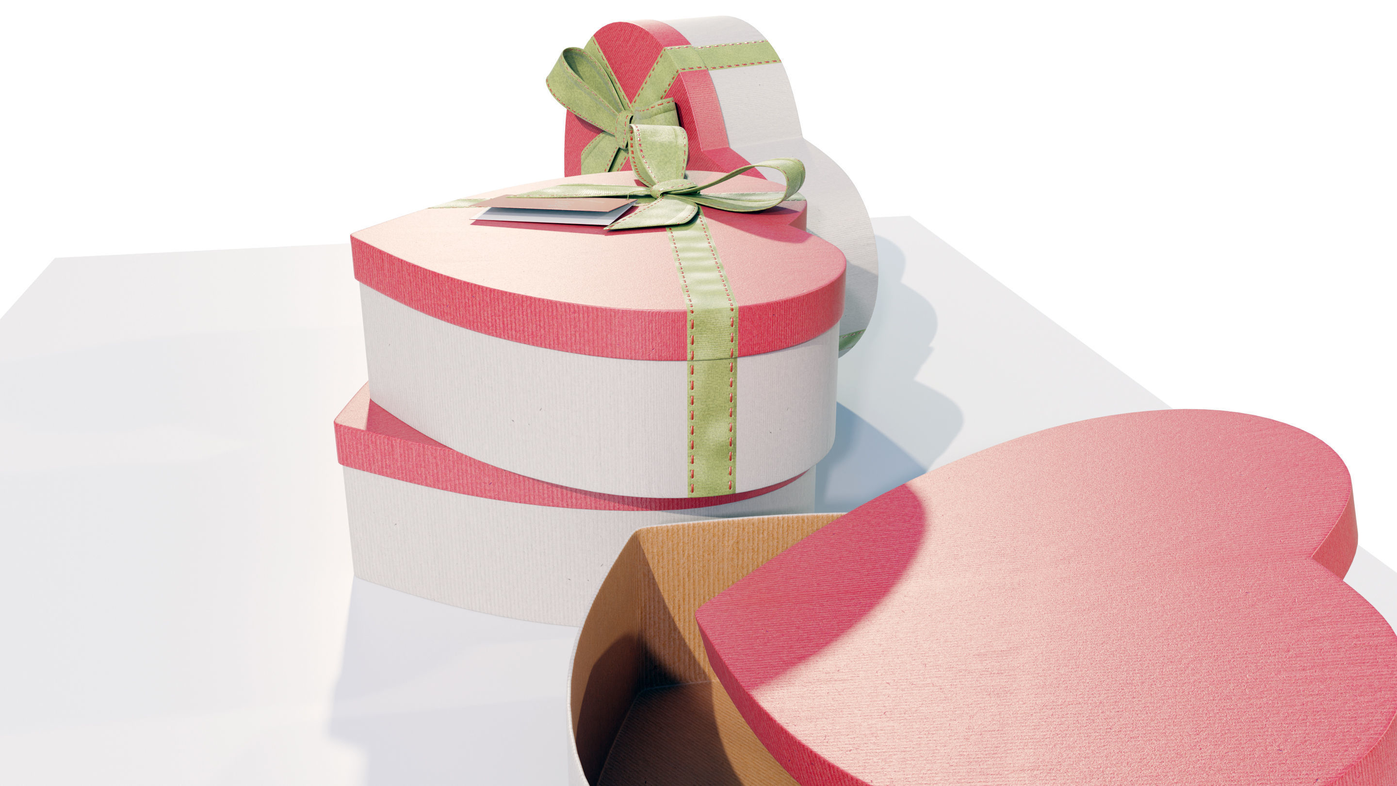 Heart Shaped Gift Box 3D model_8